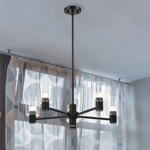 Clarksville 5 Light 28 inch Matte Black Chandelier Ceiling Light