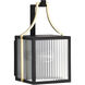 Holden 11.13 inch Black and Gold Outdoor Wall Light