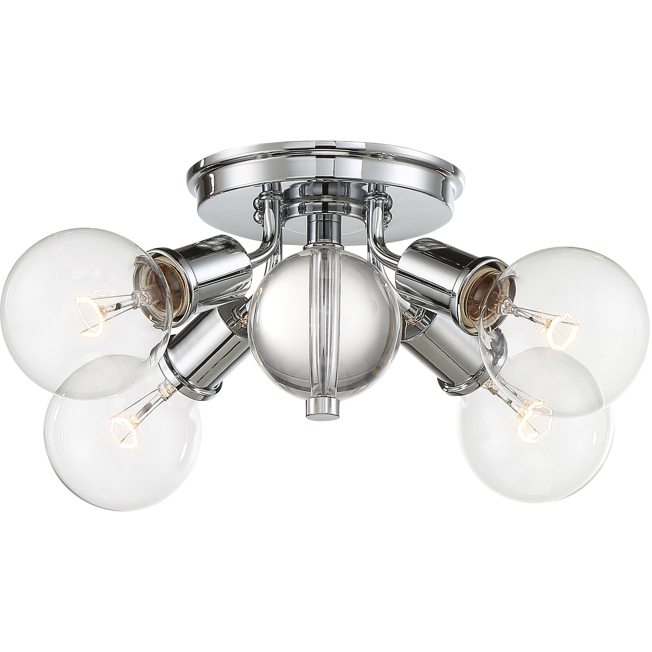 Bounce 4 Light 14.75 inch Polished Nickel Flush Mount Ceiling Light