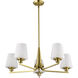 Lune 30 inch Vintage Brass Chandelier Ceiling Light