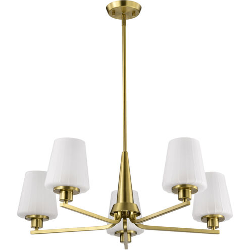 Lune 30 inch Vintage Brass Chandelier Ceiling Light