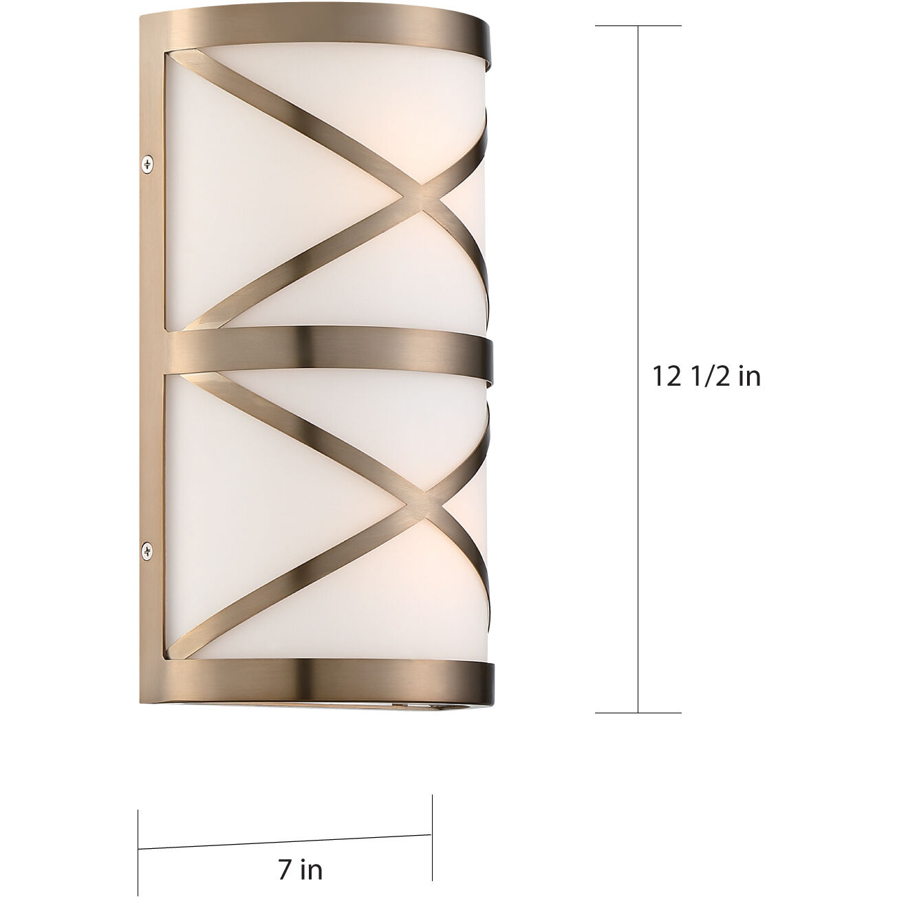 Sylph 2 Light 7 inch Burnished Brass and Satin White Vanity Light Wall Light