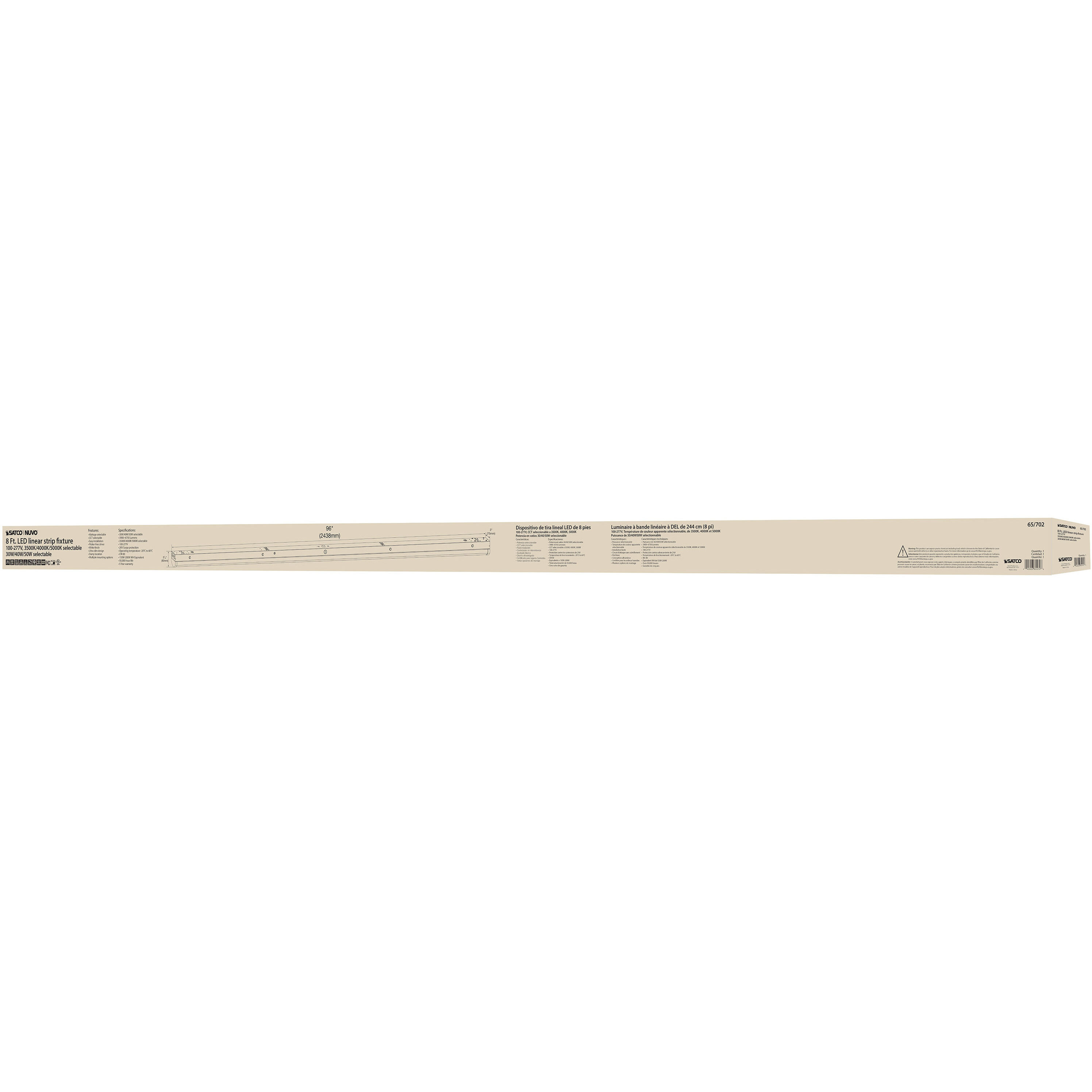 Brentwood LED 3 inch White Linear Strip Ceiling Light