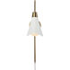 Perkins 1 Light 24 inch Matte White/Burnished Brass Pendant Ceiling Light
