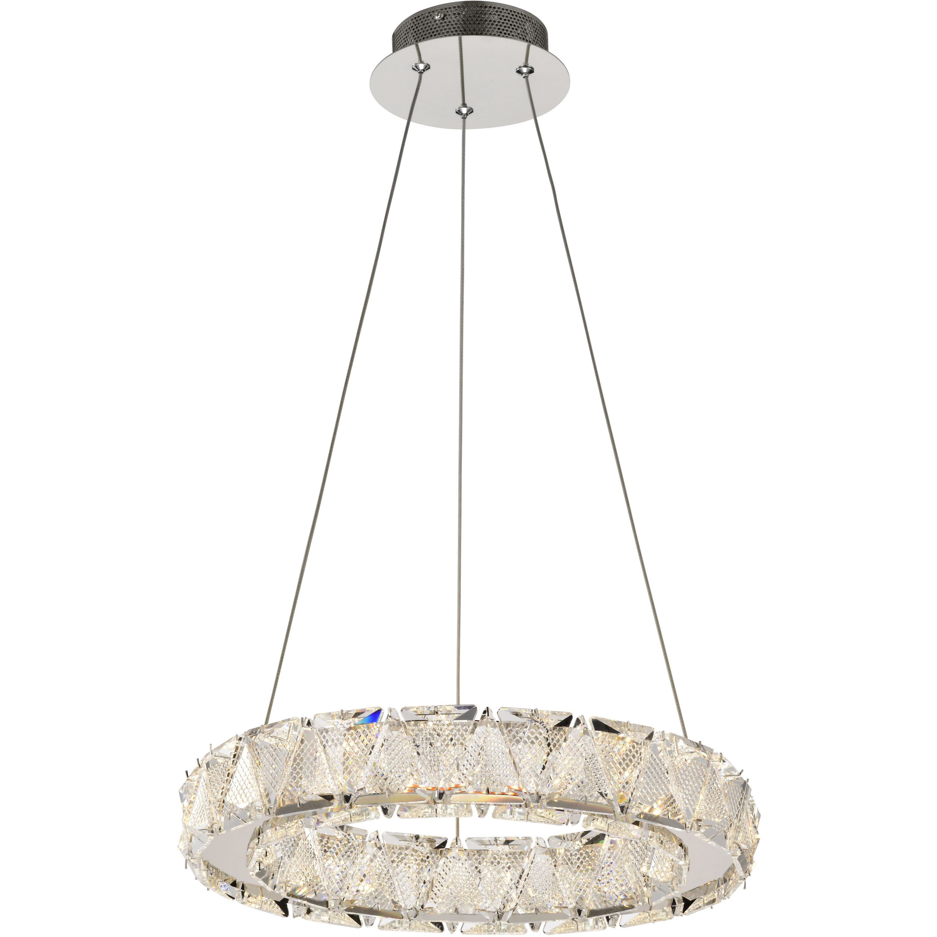 Asher LED 15.75 inch Polished Nickel Pendant Ceiling Light