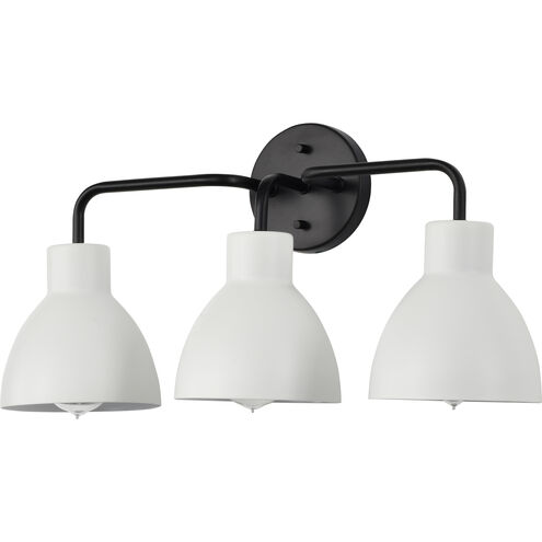 Sloan 3 Light 22 inch Matte Black Vanity Light Wall Light