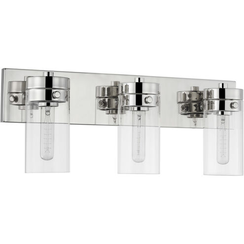 Intersection 3 Light 22 inch Polished Nickel Bathroom Vanity Lights Wall Light