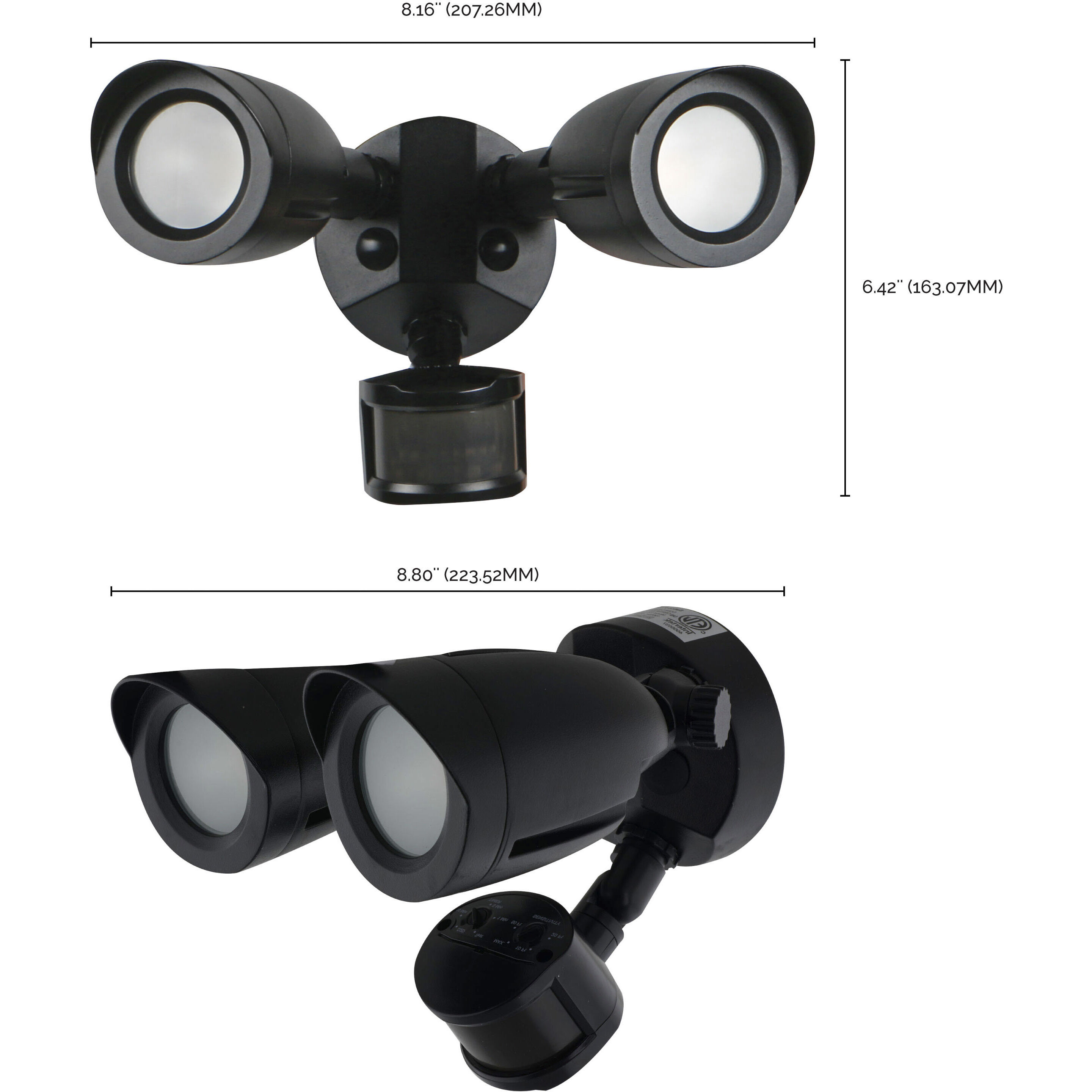 Brentwood LED 6 inch Black Security Light