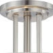 Gemini 3 Light 18 inch Brushed Nickel Semi Flush Mount Ceiling Light