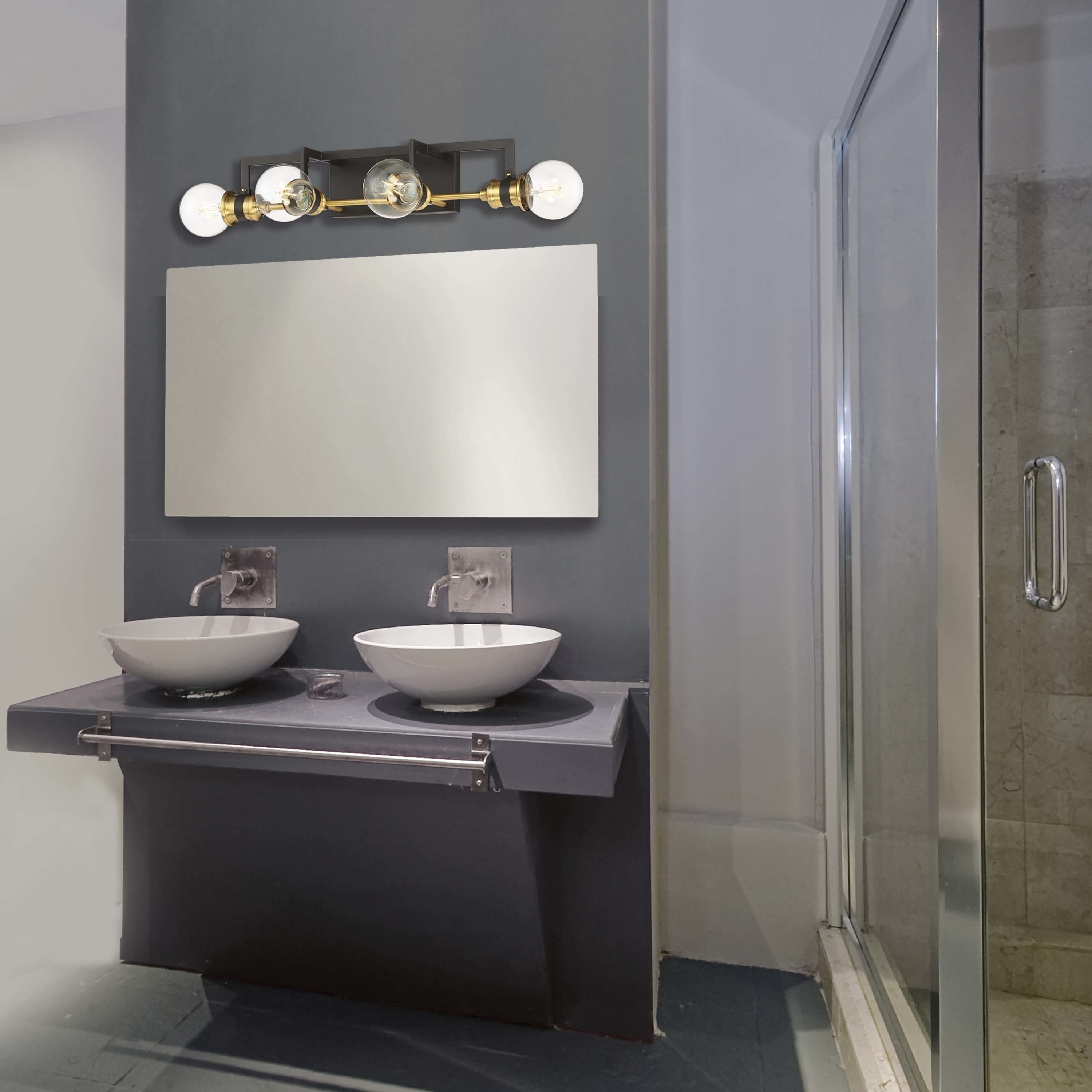 Intention 4 Light 22 inch Warm Brass and Black Vanity Light Wall Light