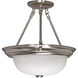 Signature 2 Light 13.25 inch Brushed Nickel Semi-Flush Ceiling Light