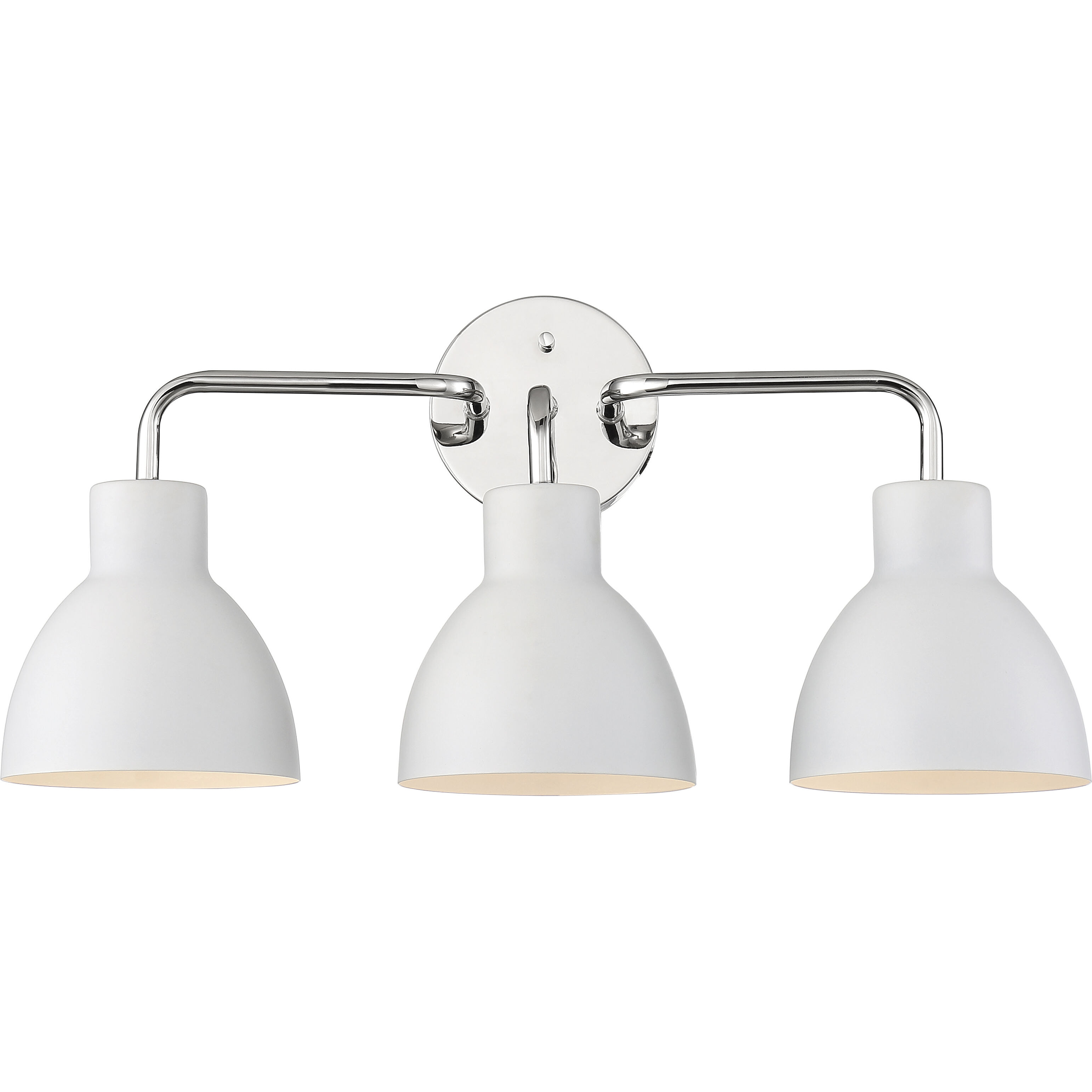 Sloan 3 Light 22 inch Polished Nickel and White Vanity Light Wall Light