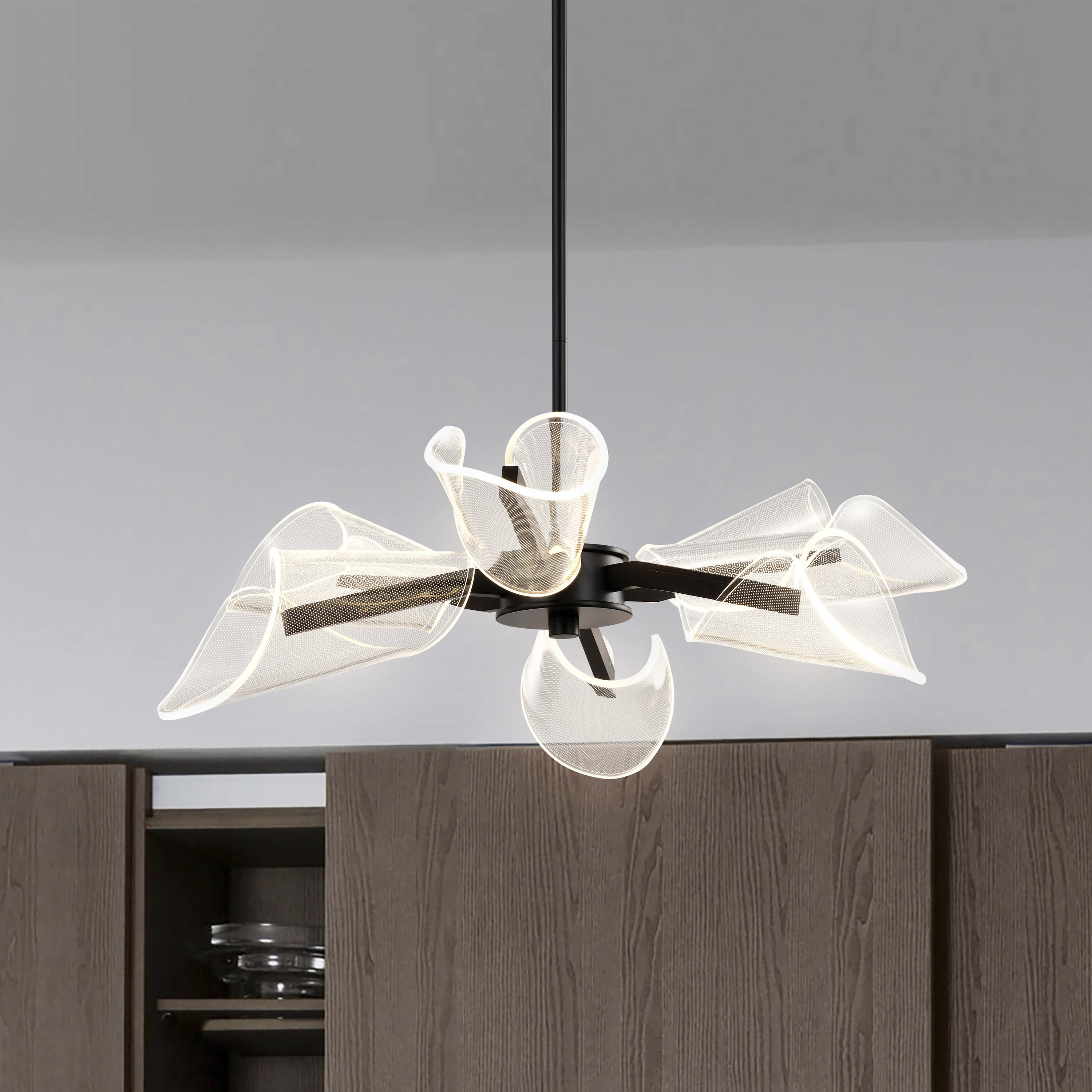 Sedona LED 28 inch Matte Black Chandelier Ceiling Light