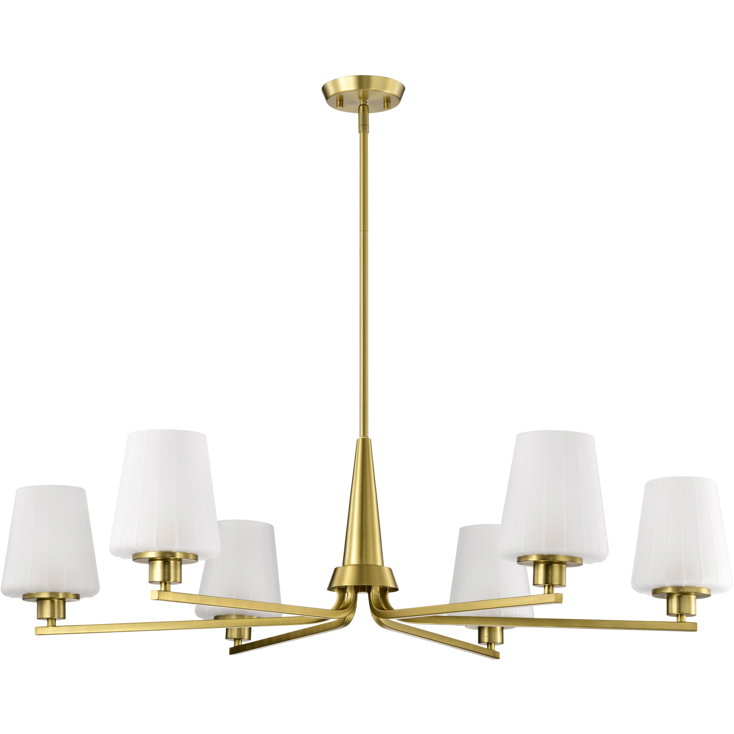 Lune 40 inch Vintage Brass Chandelier Ceiling Light