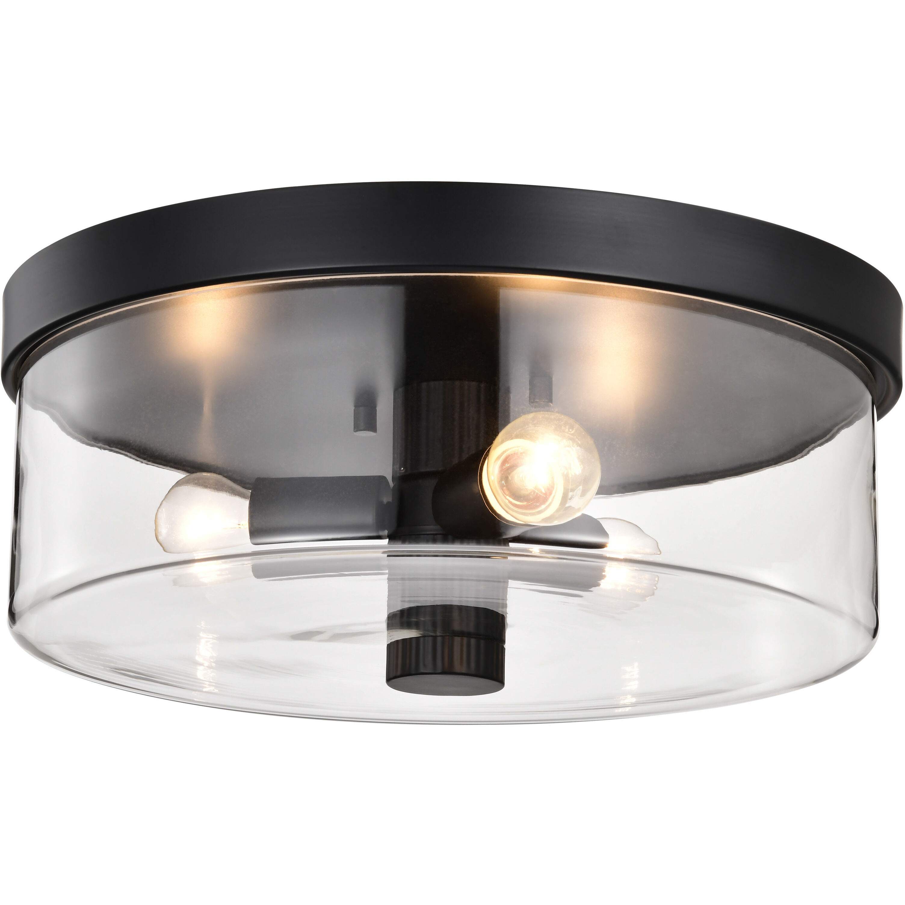 Clarksville 15 inch Matte Black Flush Mount Ceiling Light
