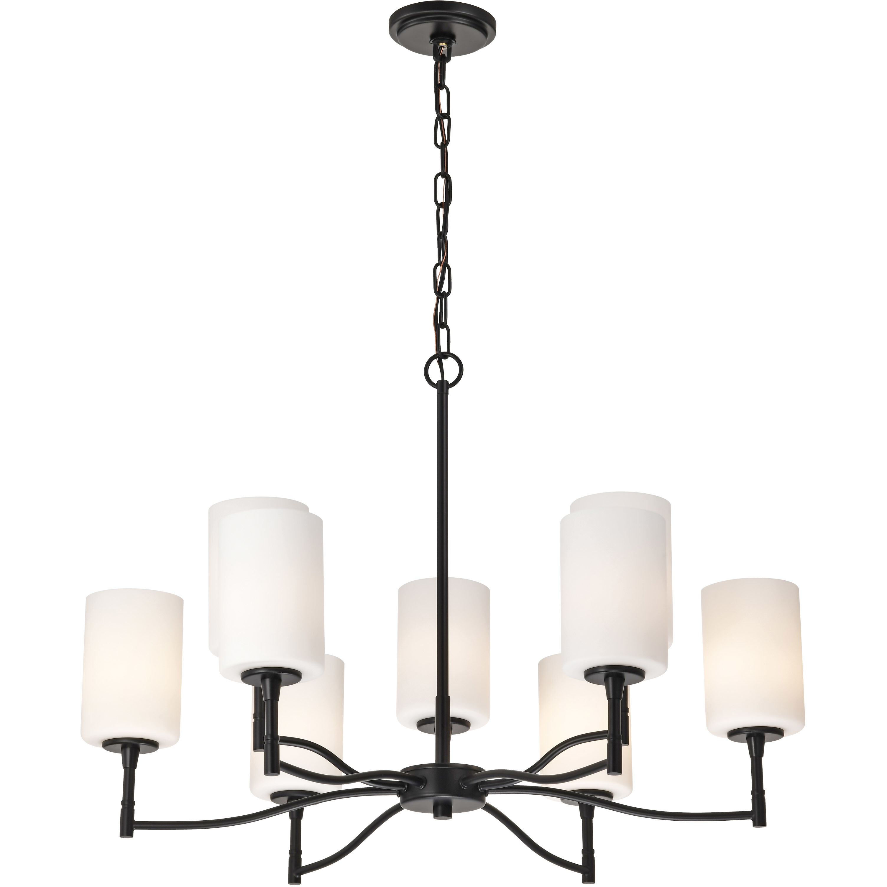Liam 30 inch Matte Black Chandelier Ceiling Light
