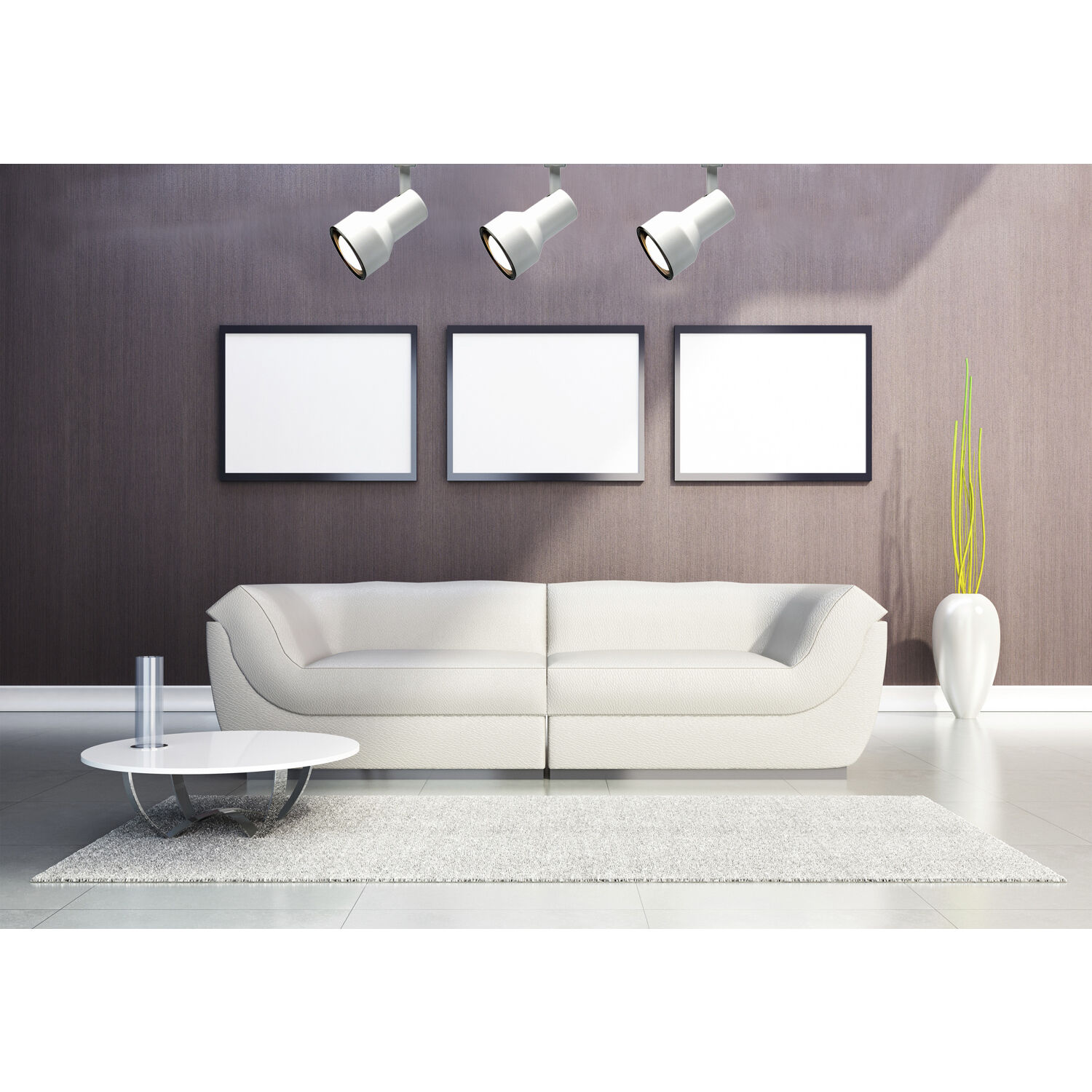 Brentwood 3 Light 120V White Track Lighting Ceiling Light