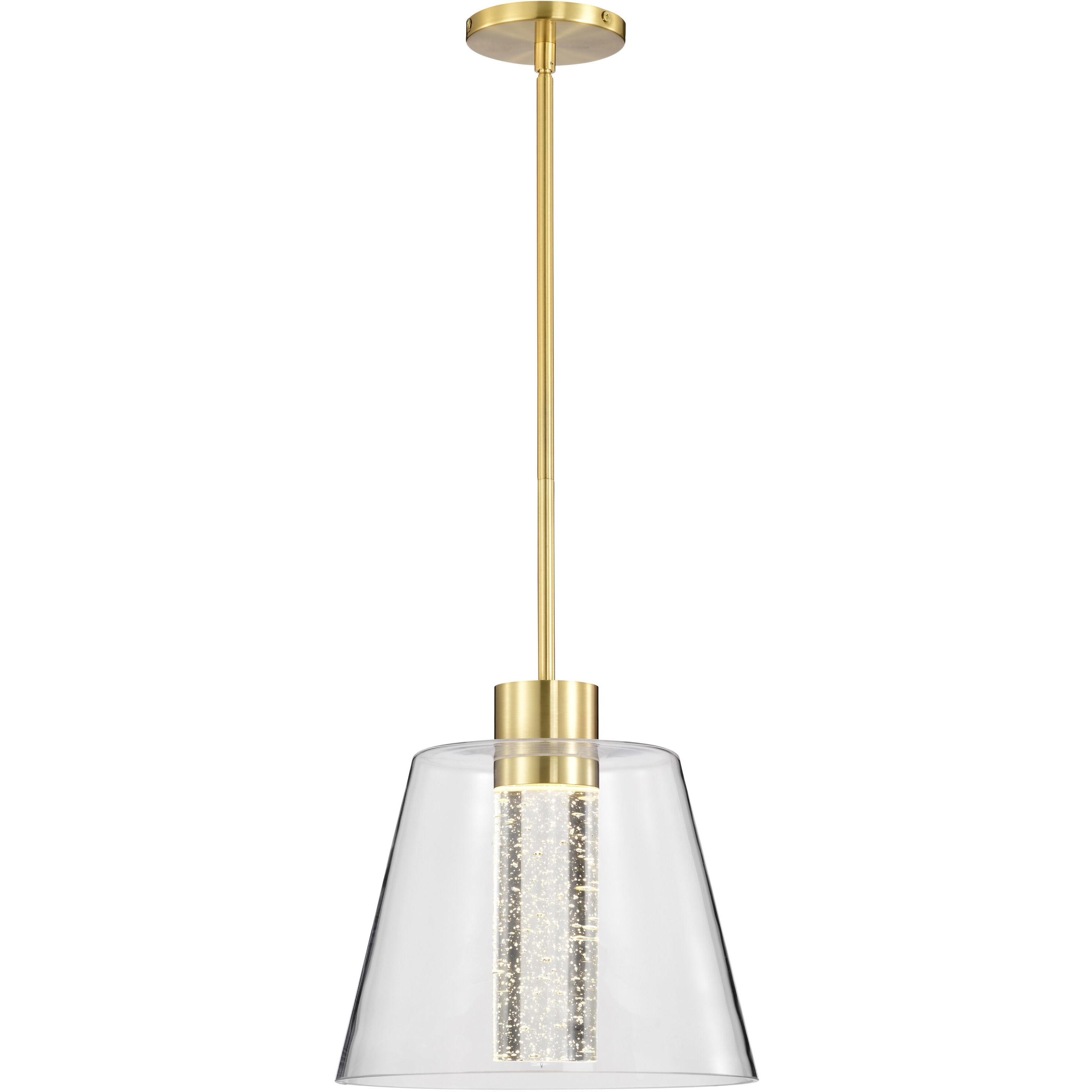 Aura LED 12 inch Brushed Brass Pendant Ceiling Light