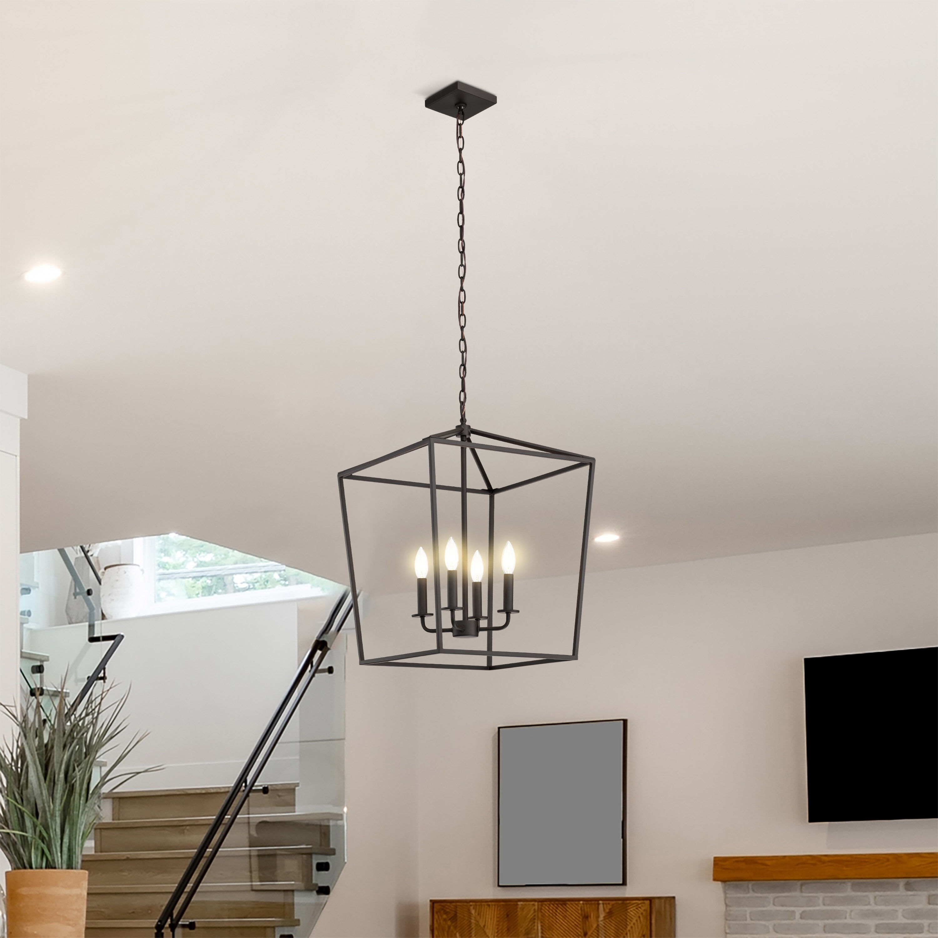Emma 4 Light 20 inch Matte Black Pendant Ceiling Light