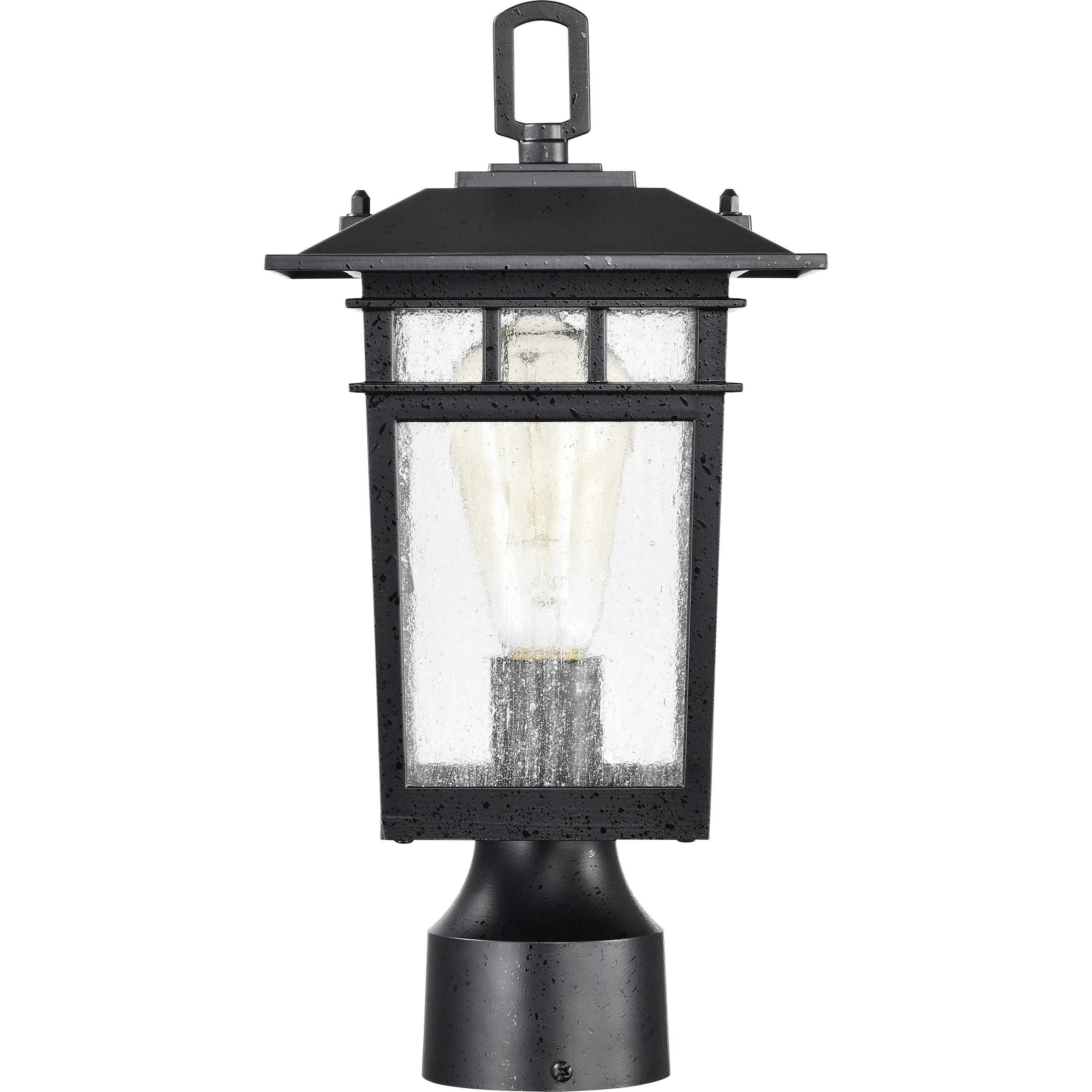 Cove Neck 14 inch Textured Black Post Lantern, Small