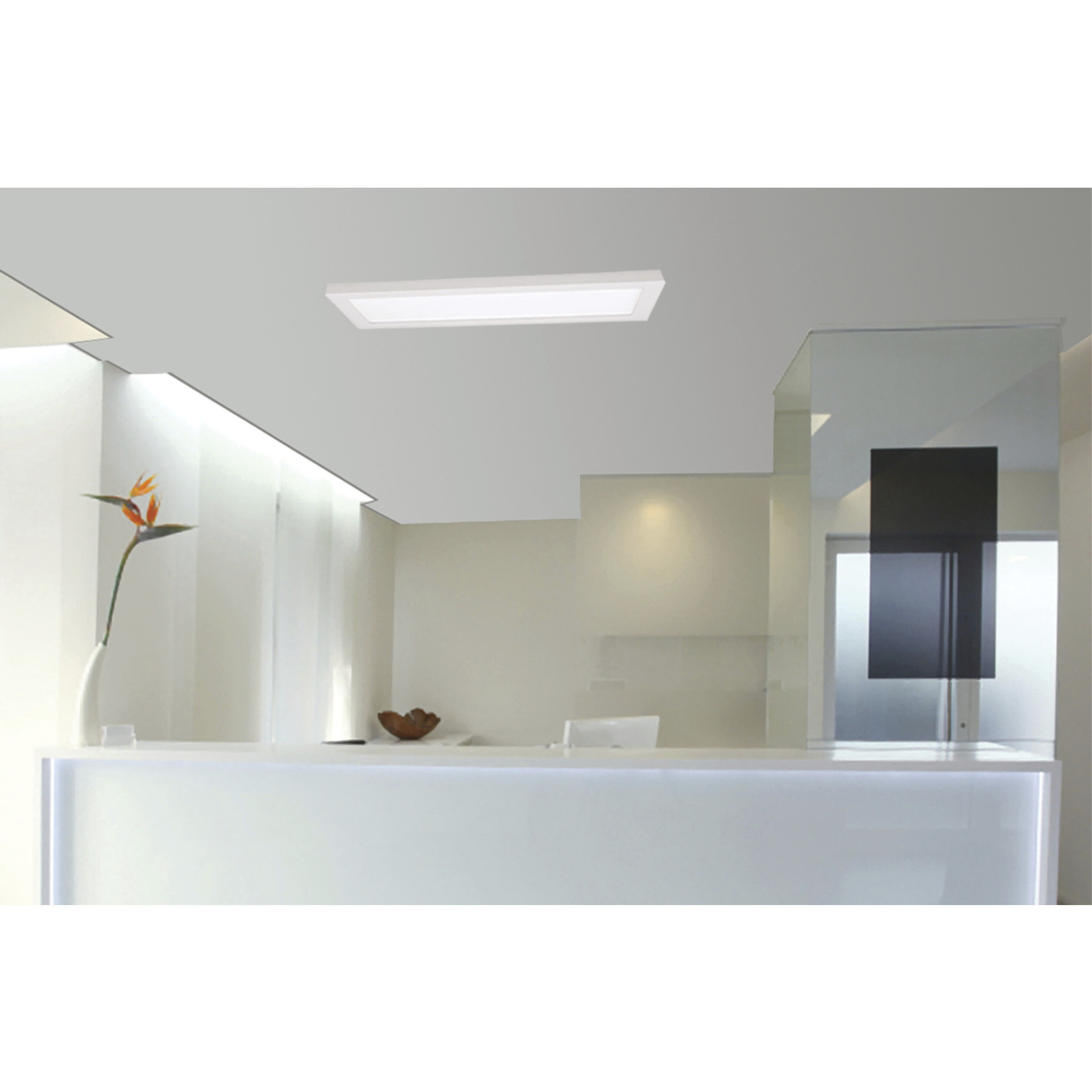 Blink LED 5 inch White Flush Mount Ceiling Light, Rectangle