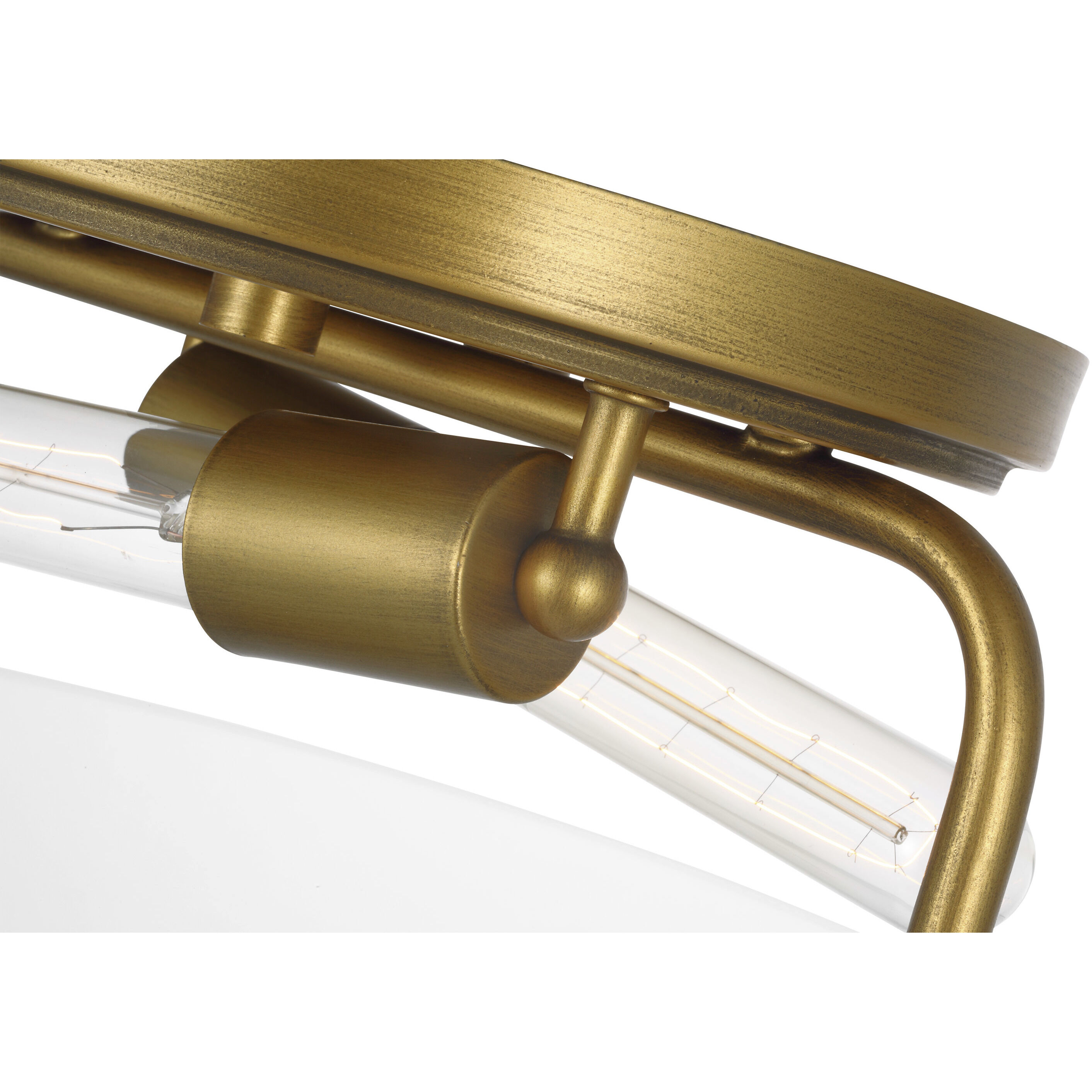 Teton 2 Light 13 inch Natural Brass Flush Mount Ceiling Light