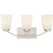 Nome 3 Light 21 inch Brushed Nickel Vanity Light Wall Light