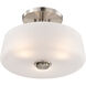 Lune 16 inch Brushed Nickel Semi Flush Mount Ceiling Light