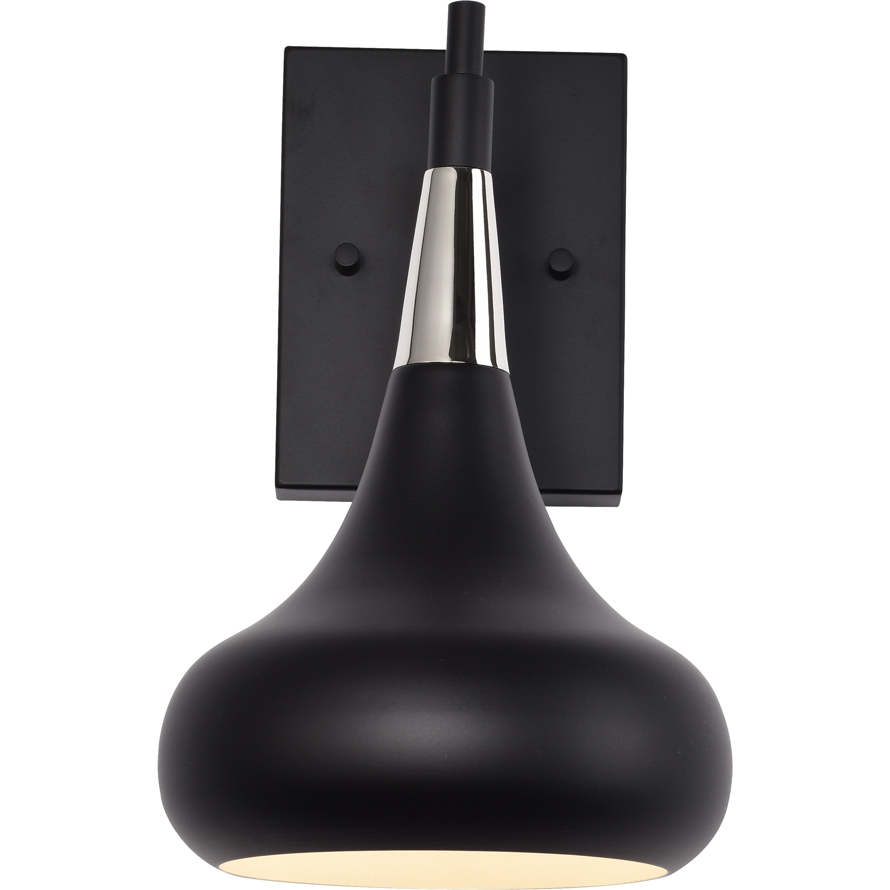 Phoenix 1 Light 7 inch Matte Black/Polished Nickel Bathroom Vanity Lights Wall Light