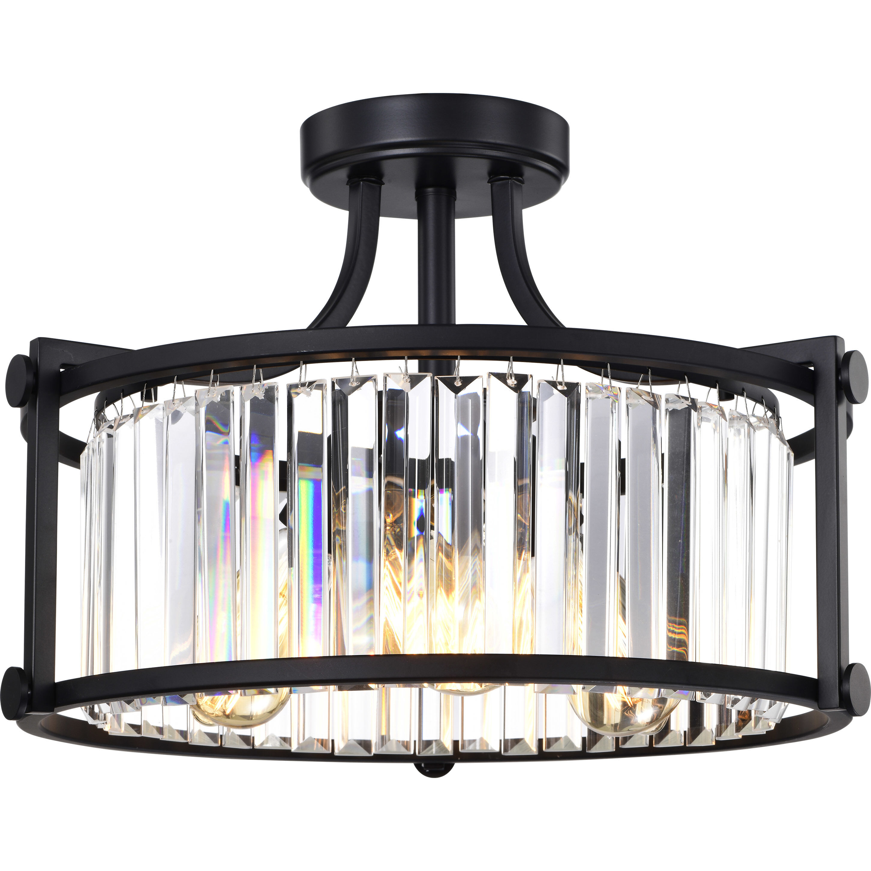 Nuvo Lighting 60 5773 Krys 3 Light Semi Flush Mount Aged Bronze