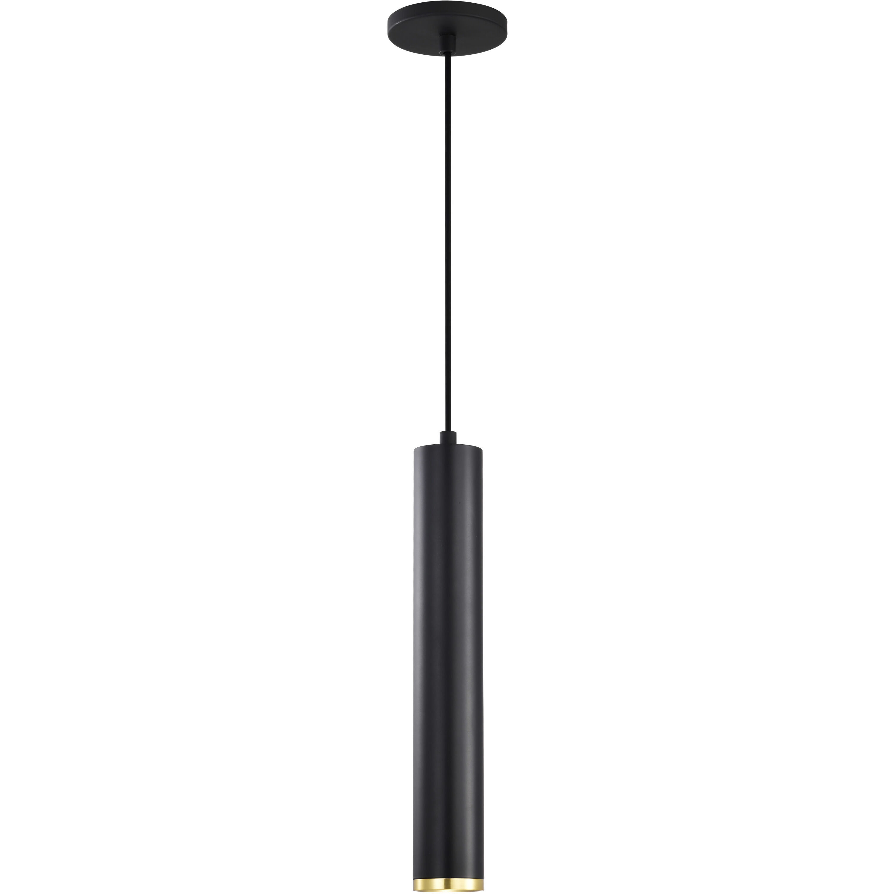 Century LED 2.56 inch Matte Black and Brushed Brass Pendant Ceiling Light