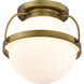 Lakeshore 1 Light 13 inch Natural Brass Flush Mount Ceiling Light