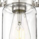 Antebellum 1 Light 5 inch Brushed Nickel and Clear Mini Pendant Ceiling Light