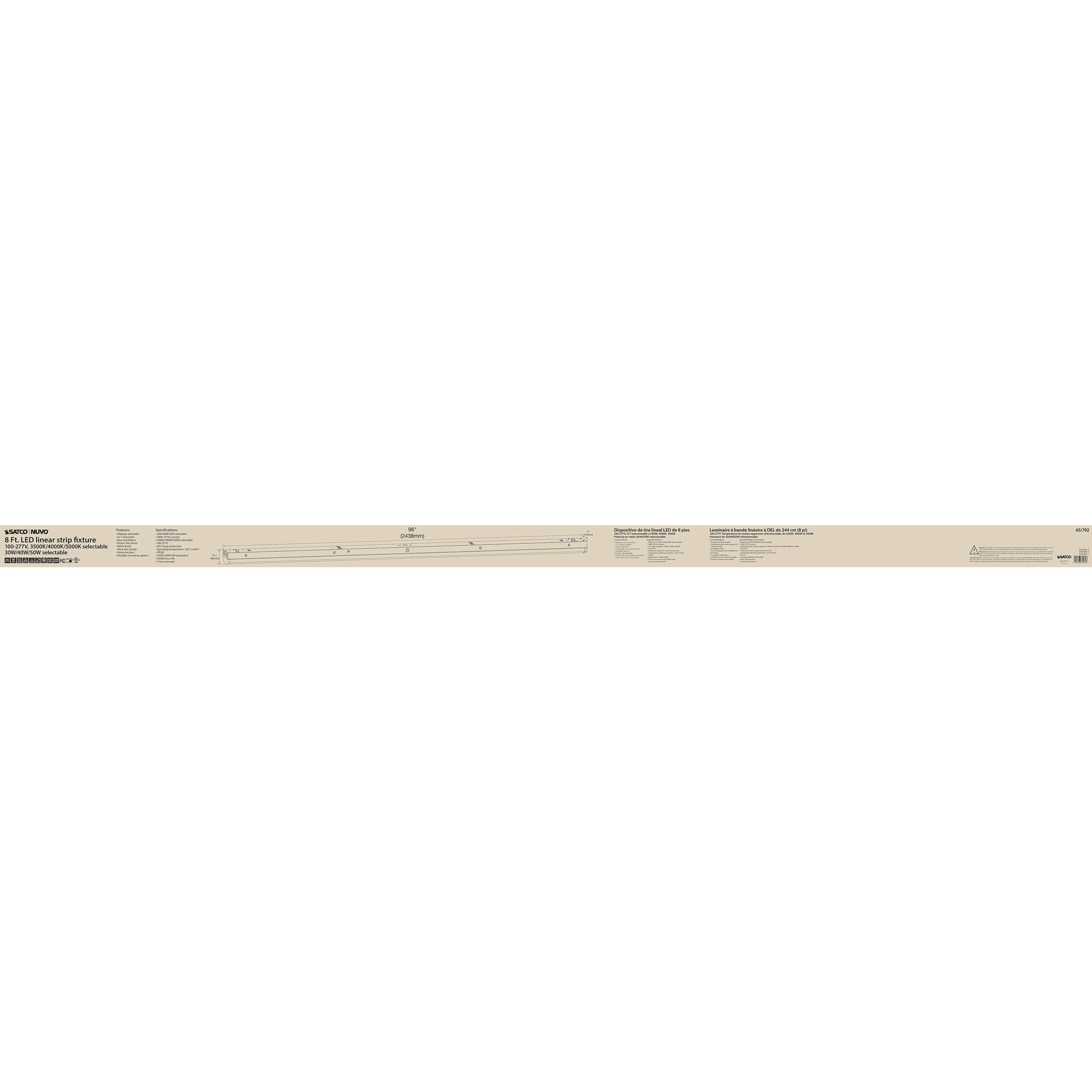 Brentwood LED 3 inch White Linear Strip Ceiling Light