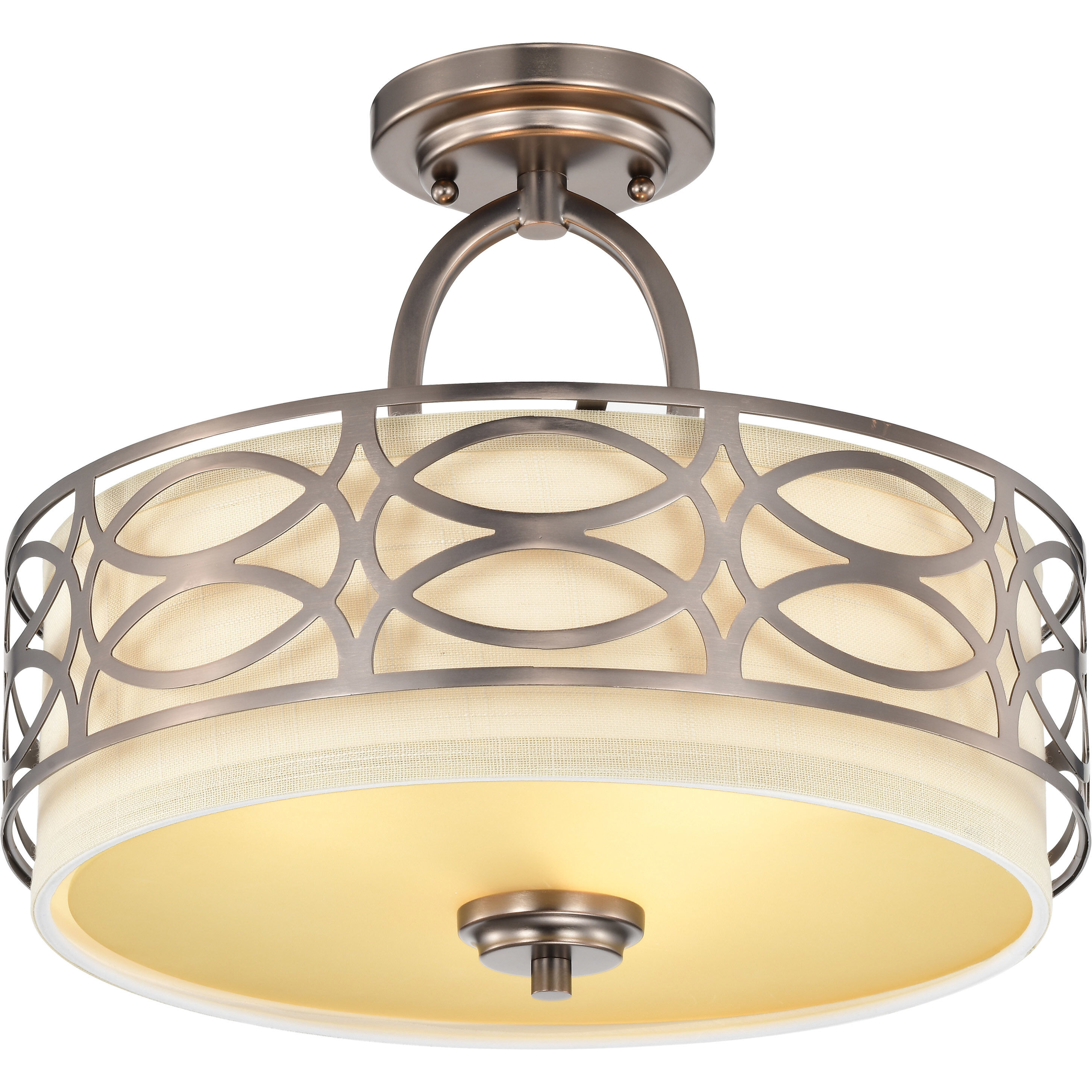 Harlow 3 Light 15 inch Hazel Bronze Semi Flush Mount Ceiling Light