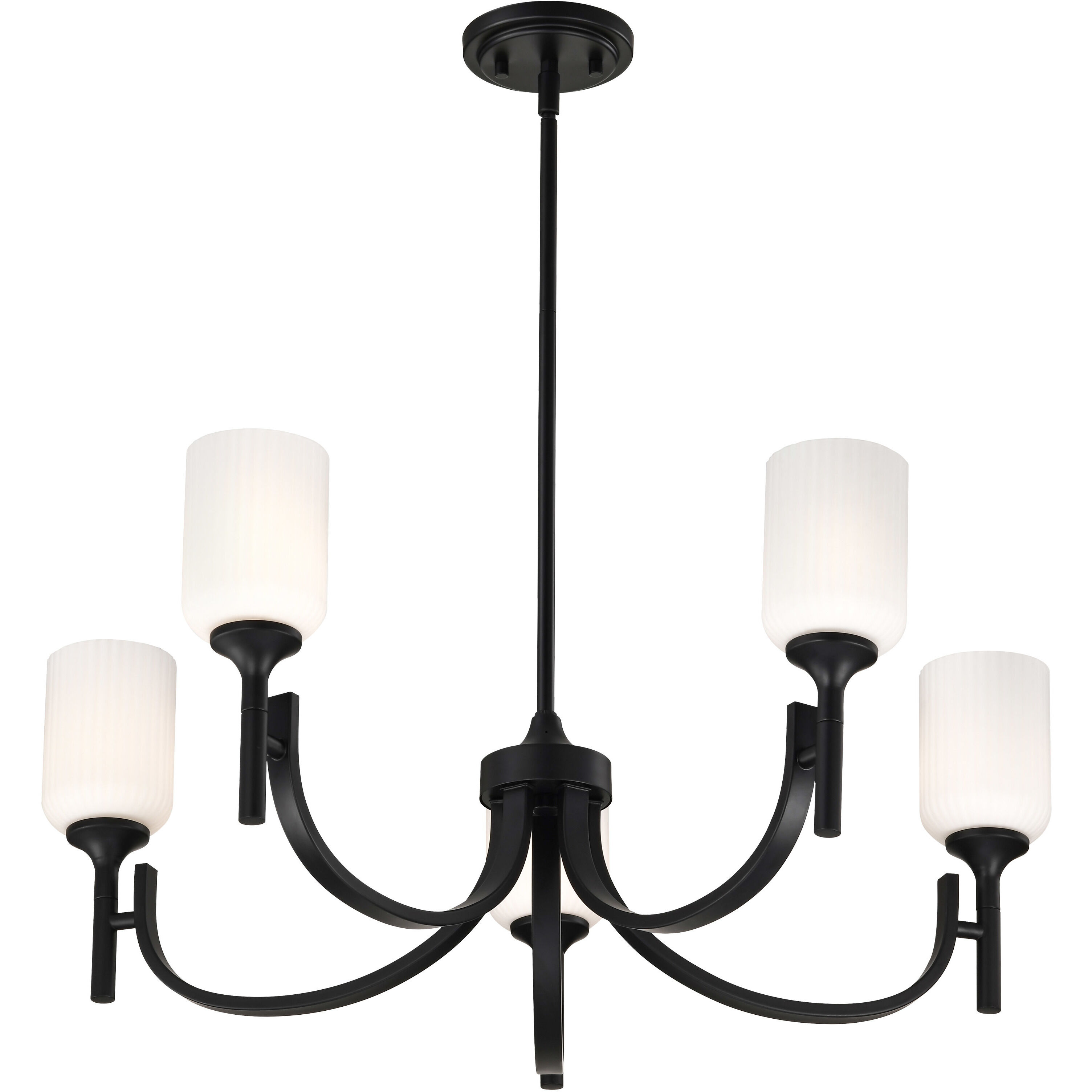 Solara 30 inch Matte Black Chandelier Ceiling Light