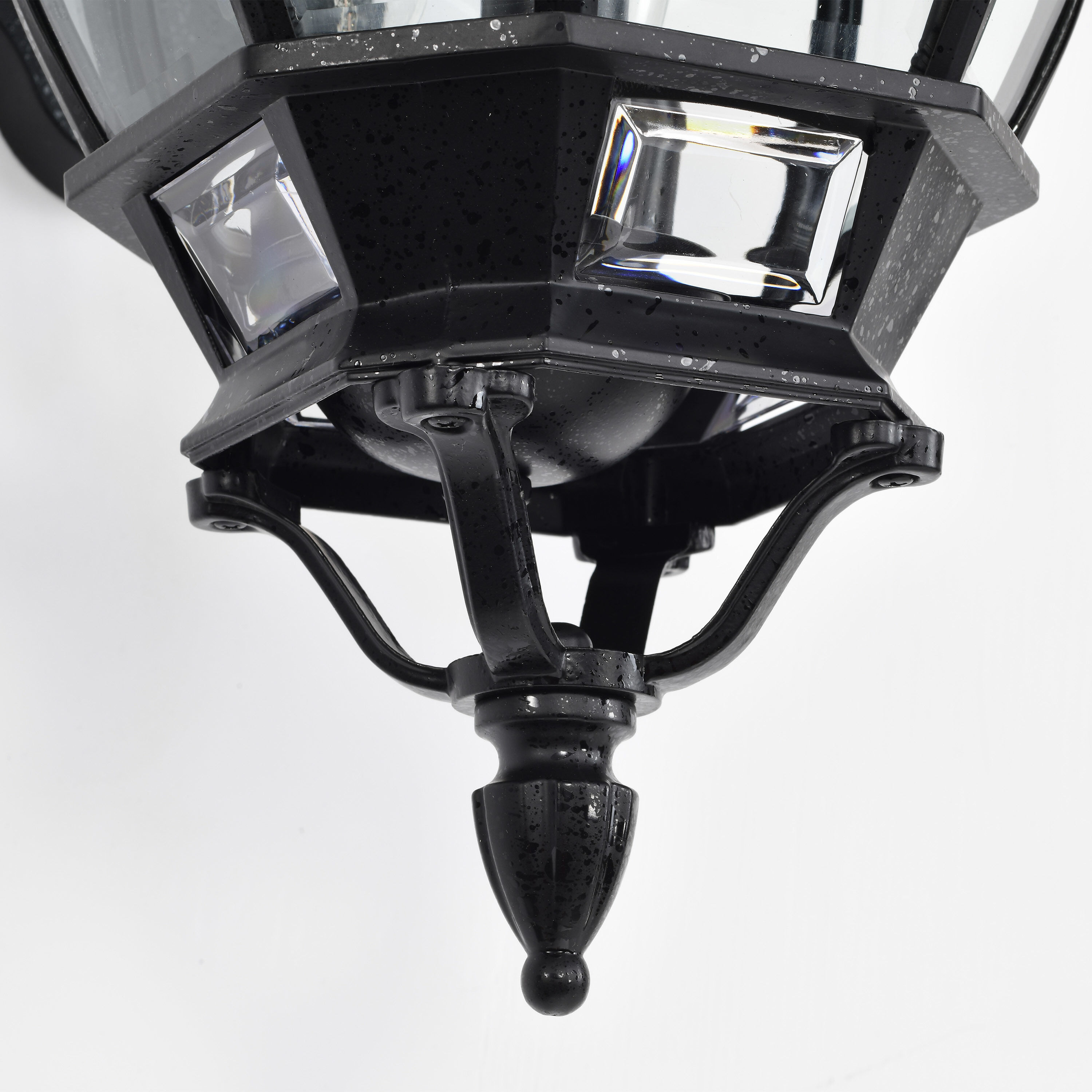 Central Park 3 Light 23 inch Textured Black Outdoor Wall Lantern