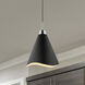 Tango 1 Light 8 inch Matte Black/Polished Nickel Pendant Ceiling Light