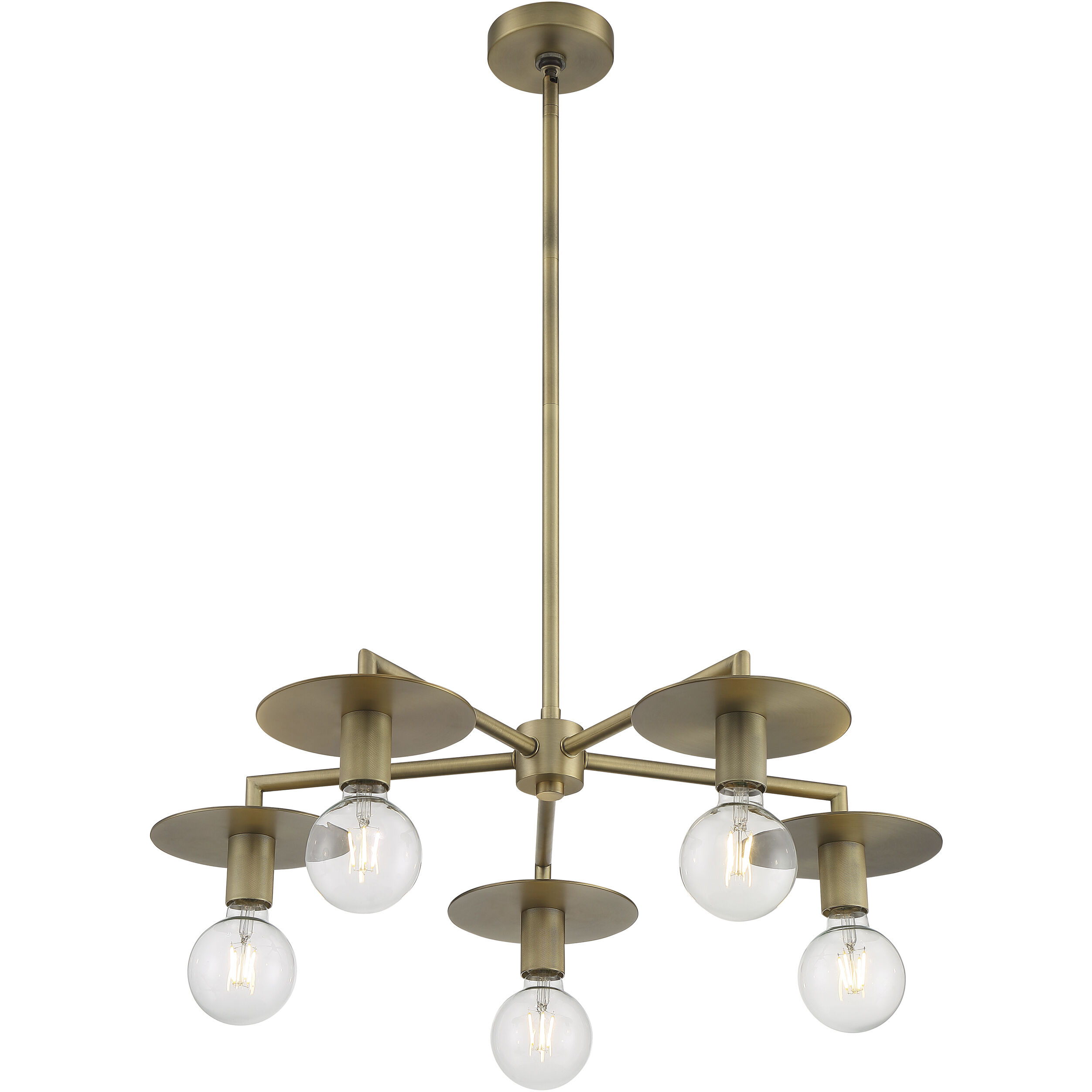 Bizet 5 Light 28 inch Vintage Brass Chandelier Ceiling Light
