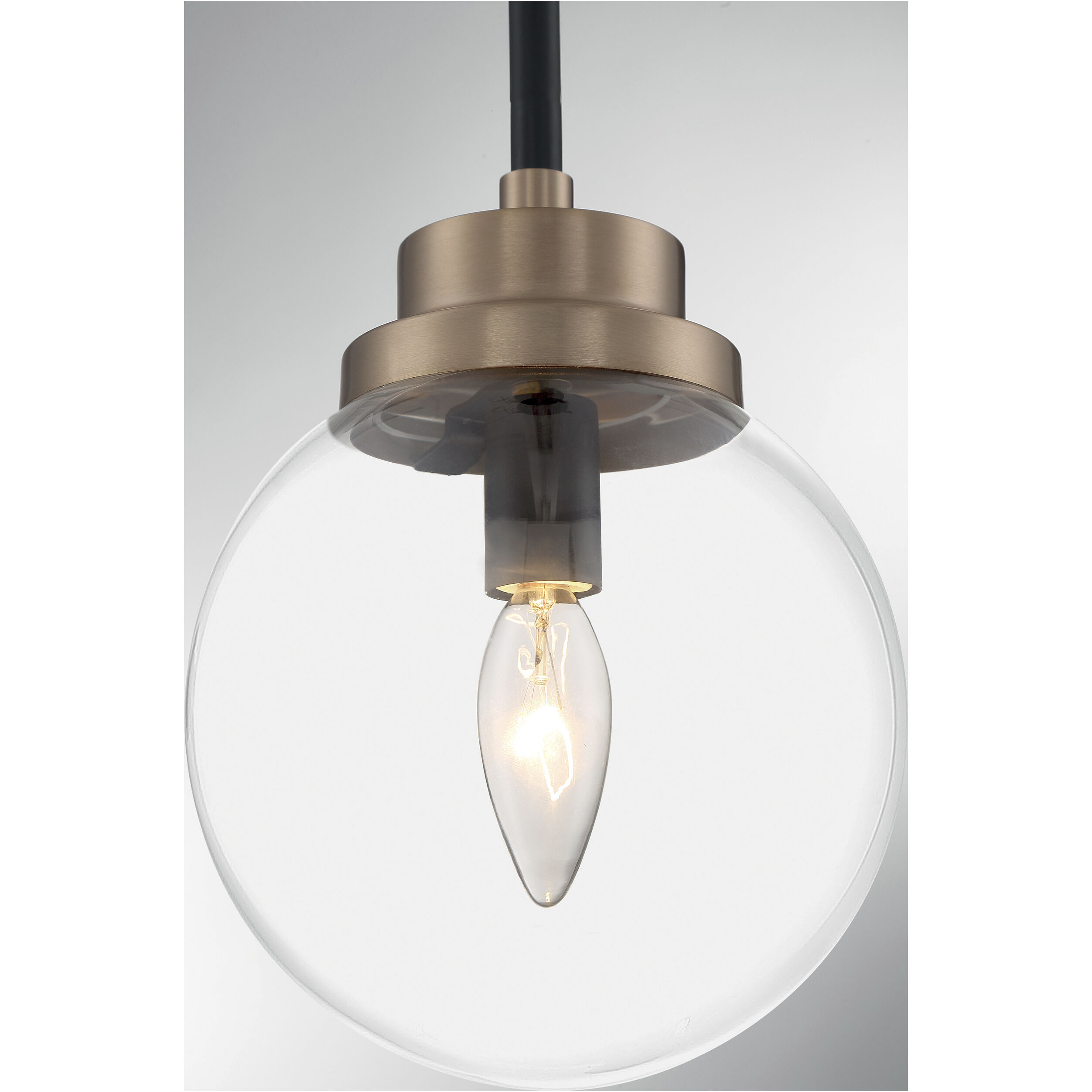 Axis 1 Light 8 inch Matte Black and Brass Accents Pendant Ceiling Light