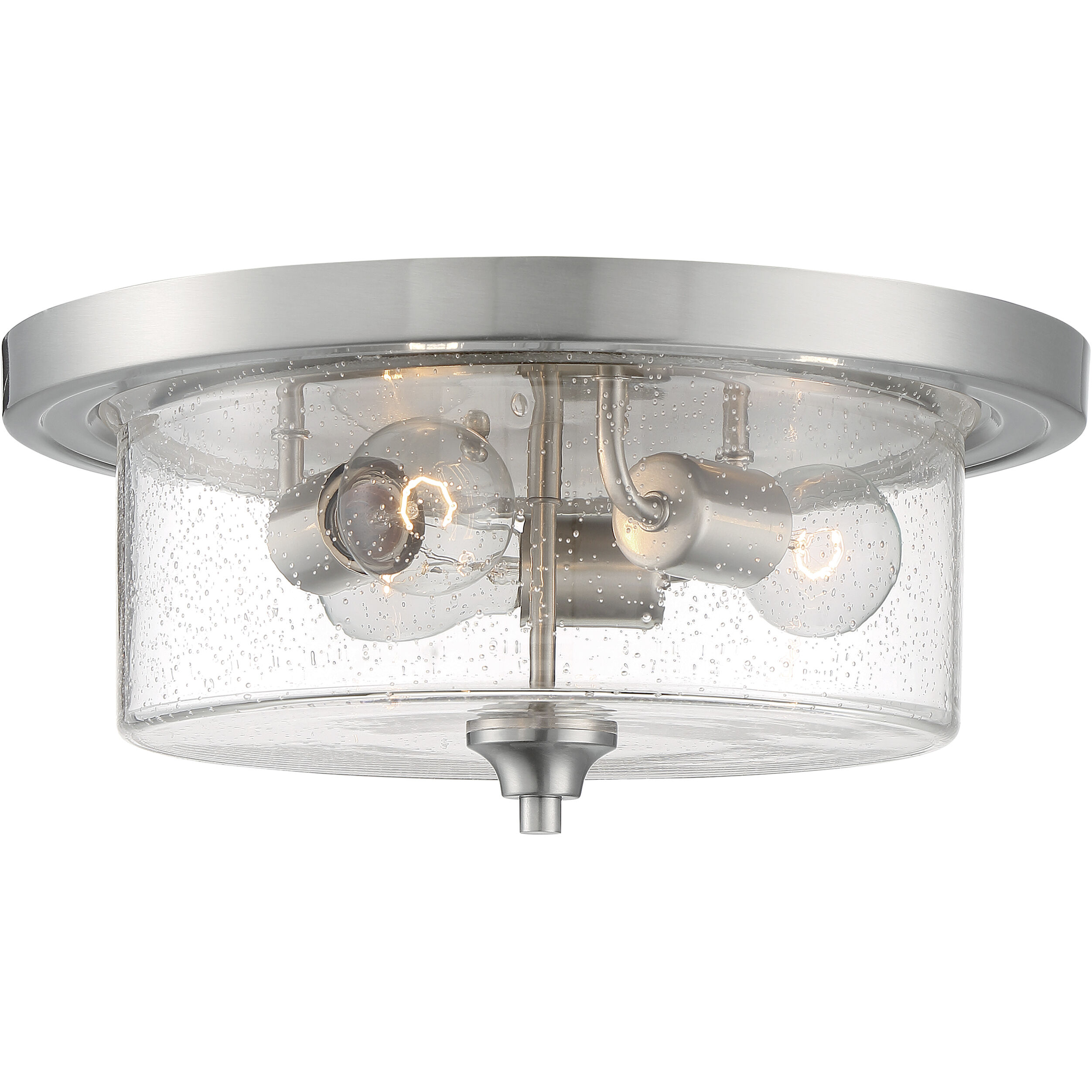 Bransel 3 Light 15 inch Brushed Nickel Flush Mount Fixture Ceiling Light