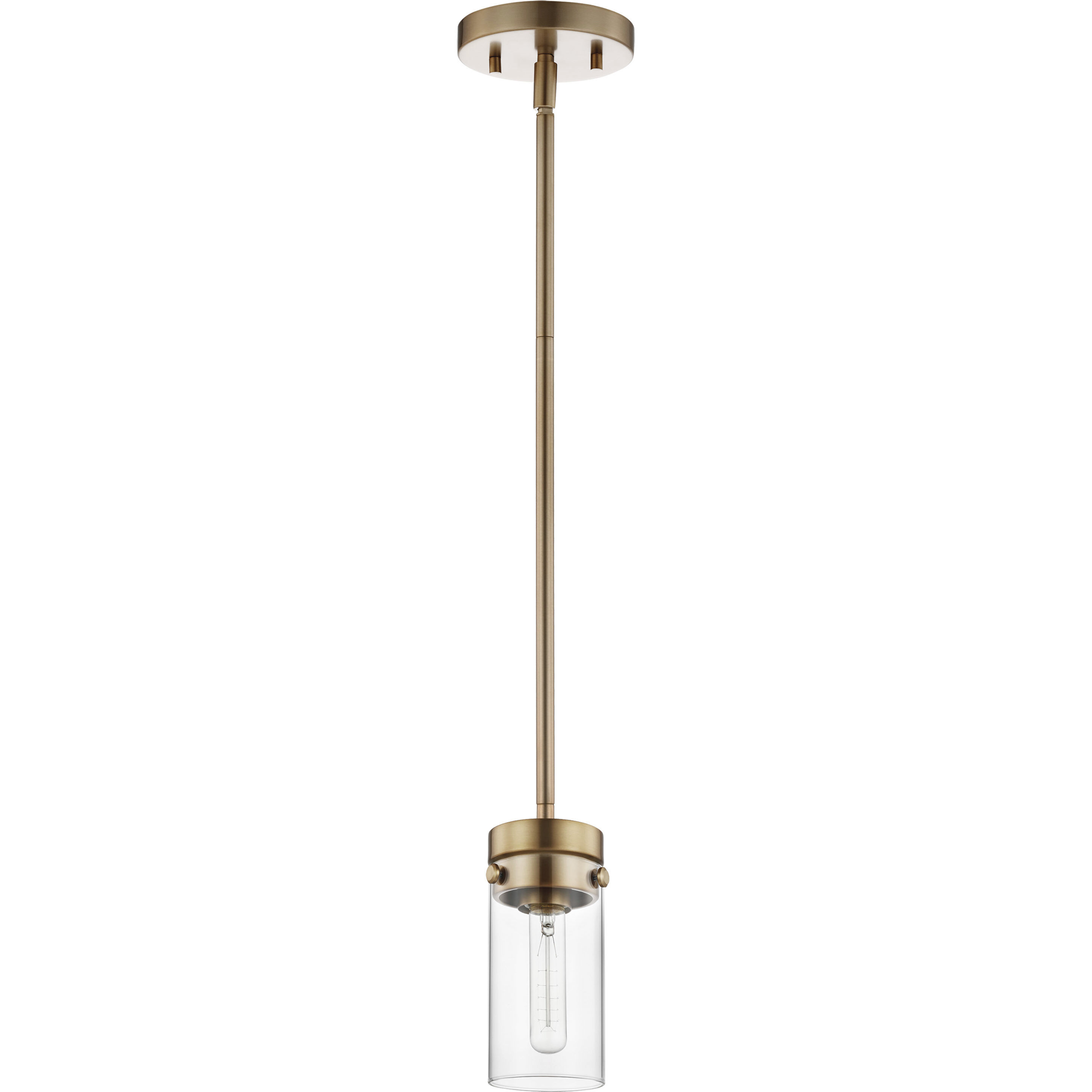 Intersection 1 Light 4 inch Burnished Brass Mini-Pendant Ceiling Light