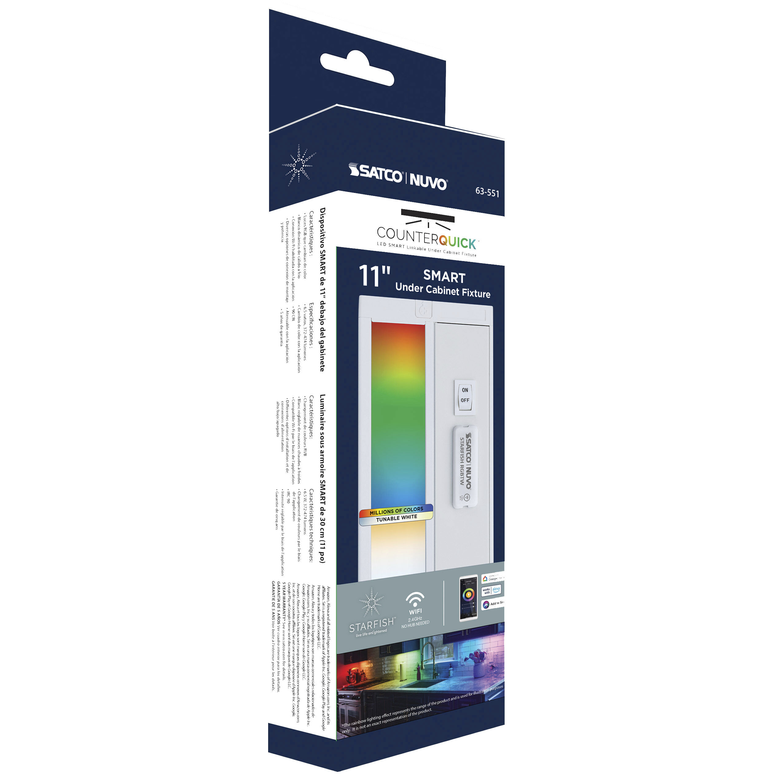 Starfish LED 3.54 inch White Linear Strip Ceiling Light