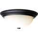Brentwood 3 Light 15.25 inch Matte Black Flush Mount Ceiling Light