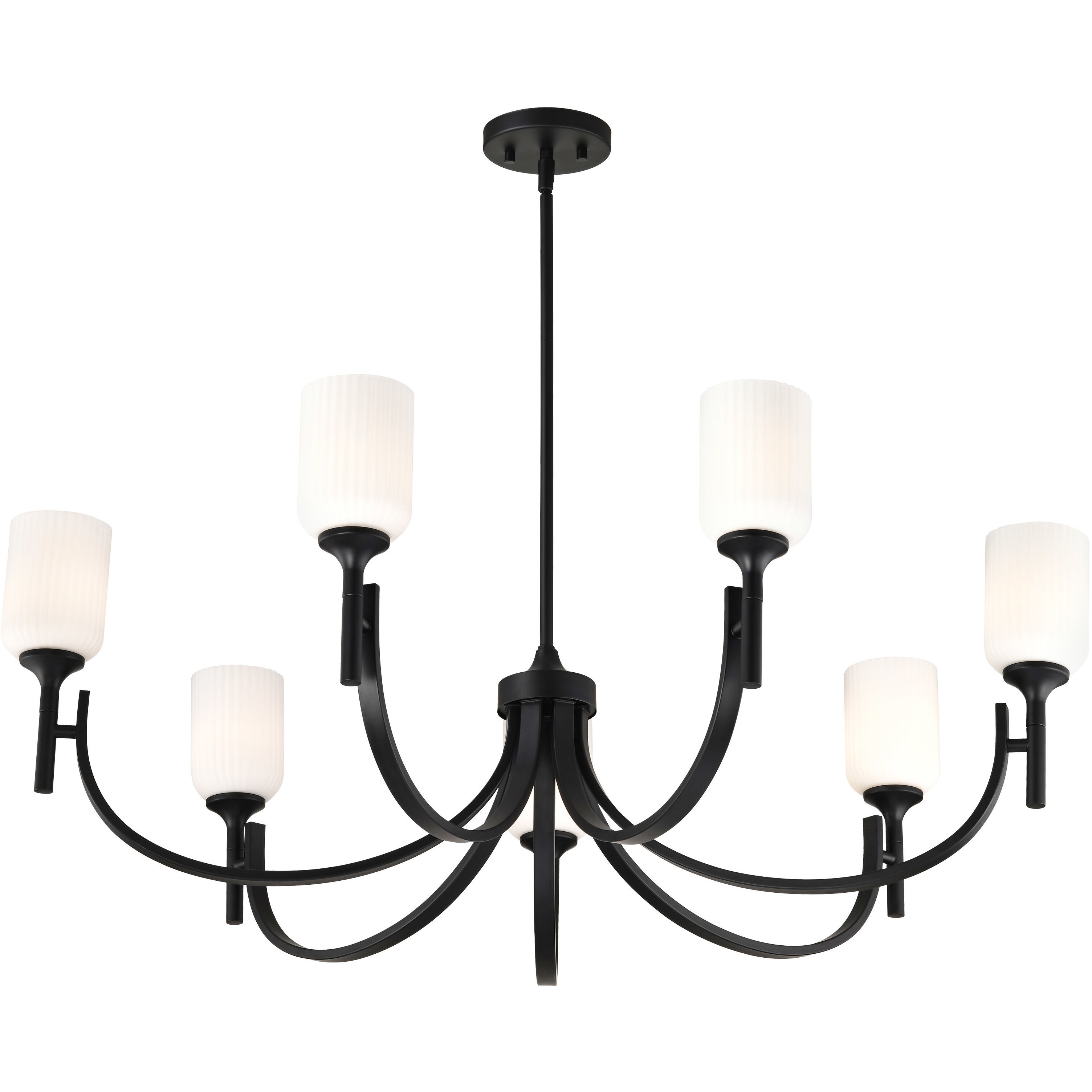 Solara 40 inch Matte Black Chandelier Ceiling Light