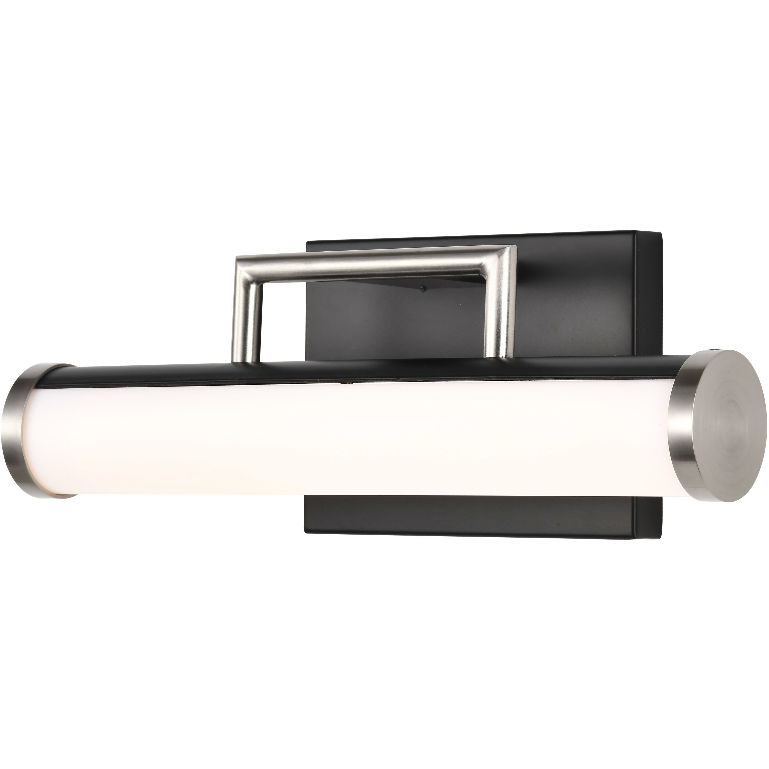 Solano LED 12 inch Black and Brushed Nickel Bath Vanity Light Wall Light