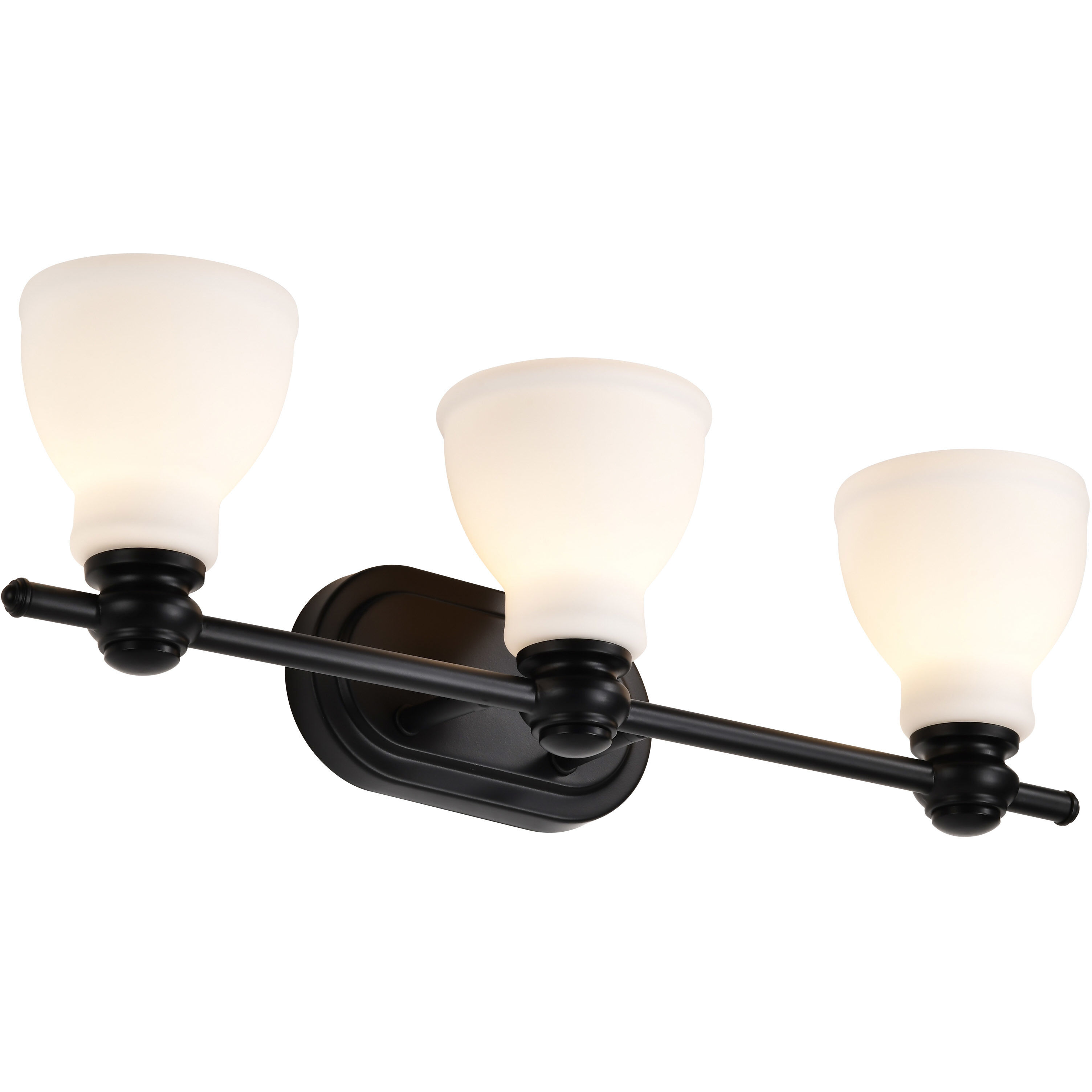 Russel 3 Light 24 inch Matte Black Vanity Light Wall Light
