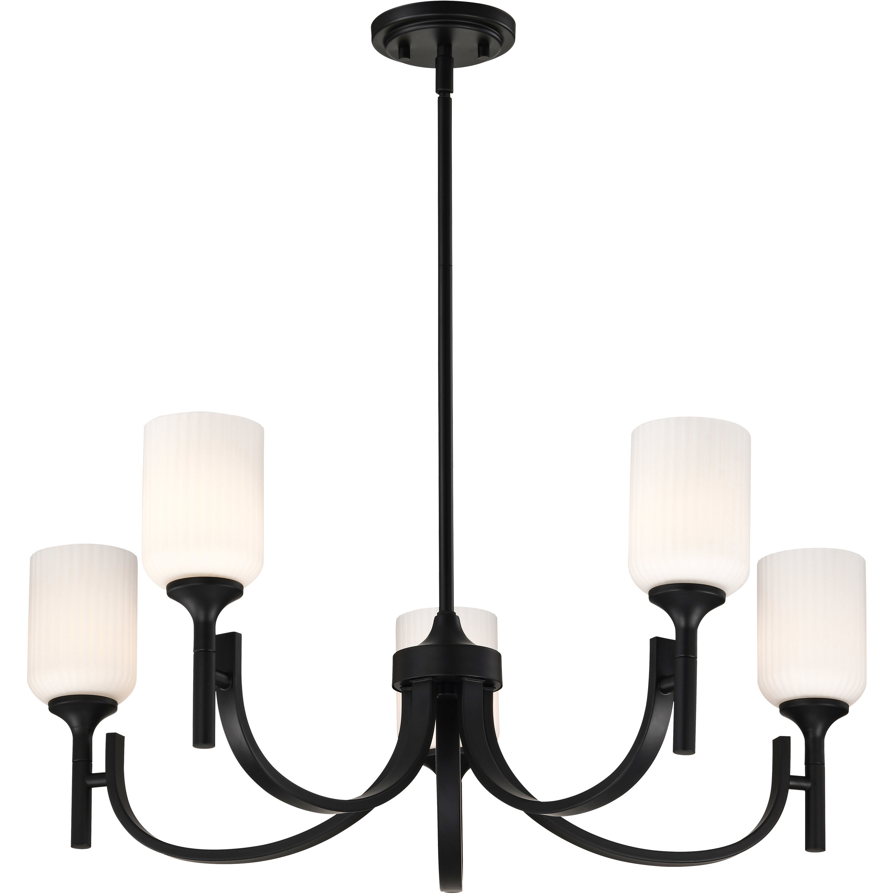 Solara 30 inch Matte Black Chandelier Ceiling Light