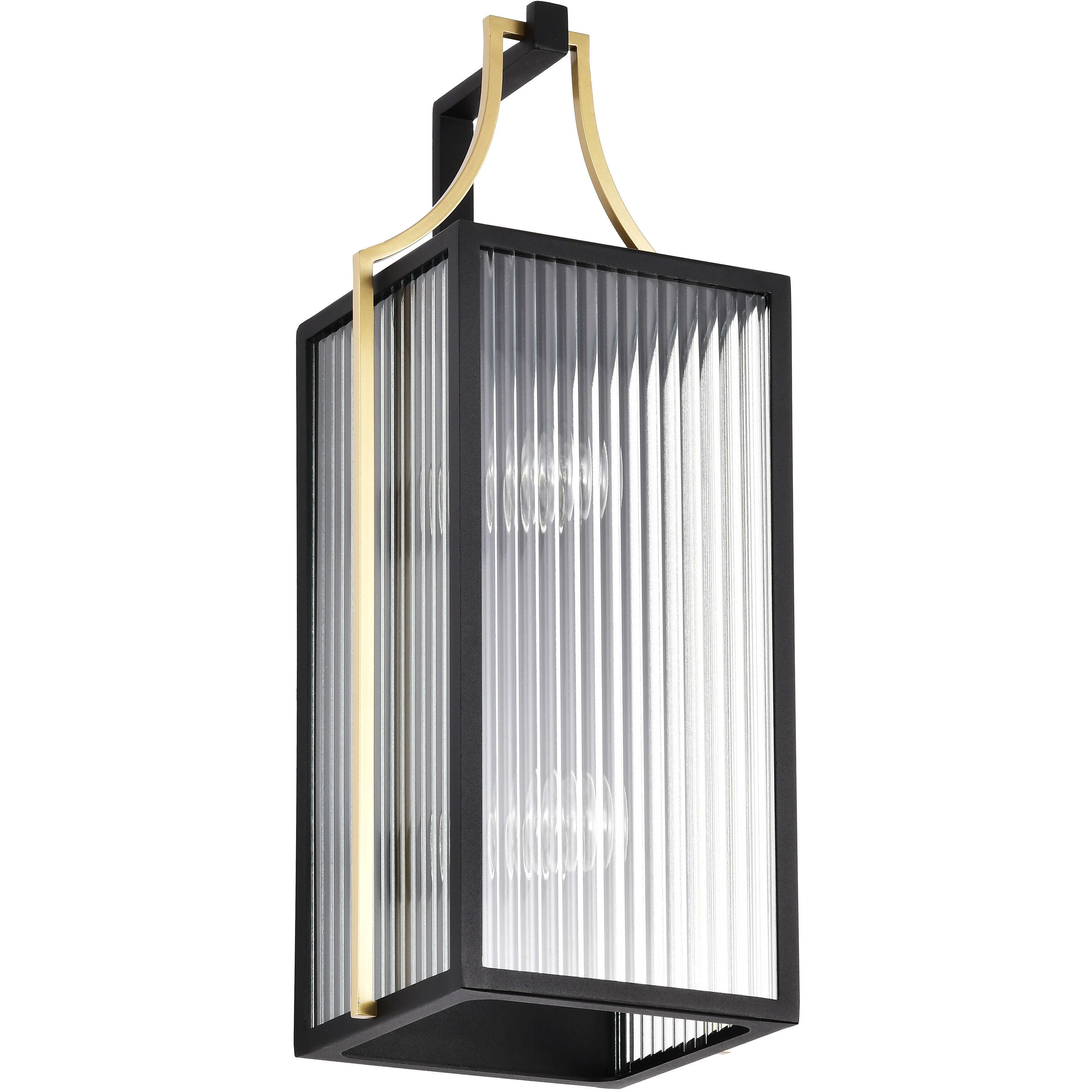 Holden 21.75 inch Black and Gold Outdoor Wall Light