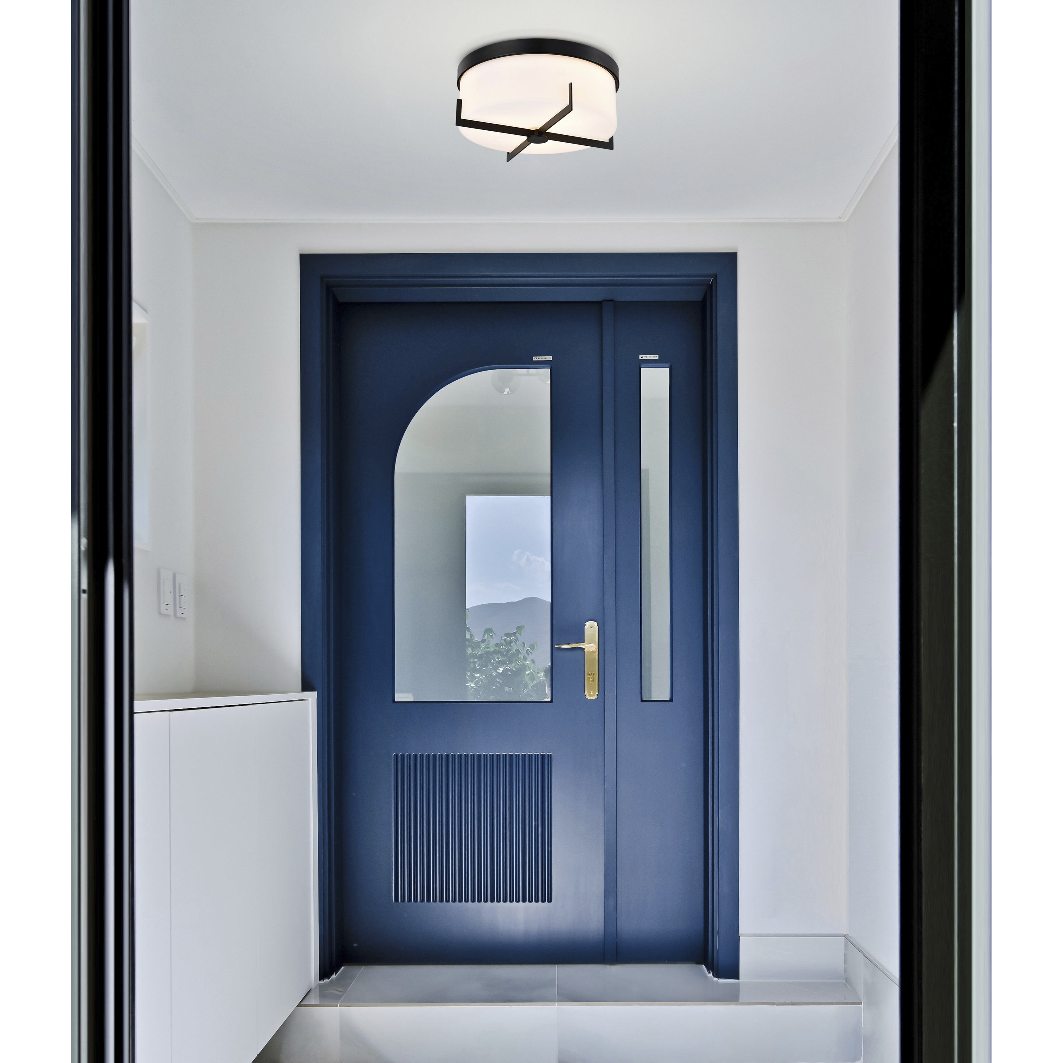 Roselle 14.38 inch Matte Black Flush Mount Ceiling Light